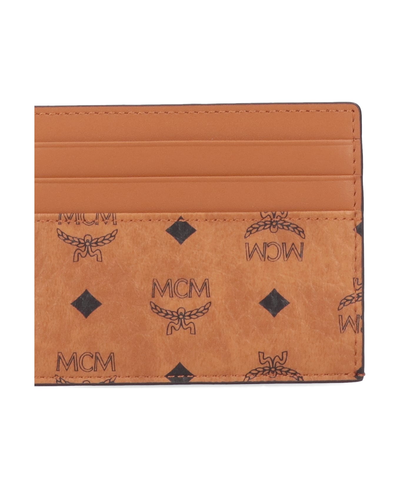 MCM Visetos Original Card Holder - Brown