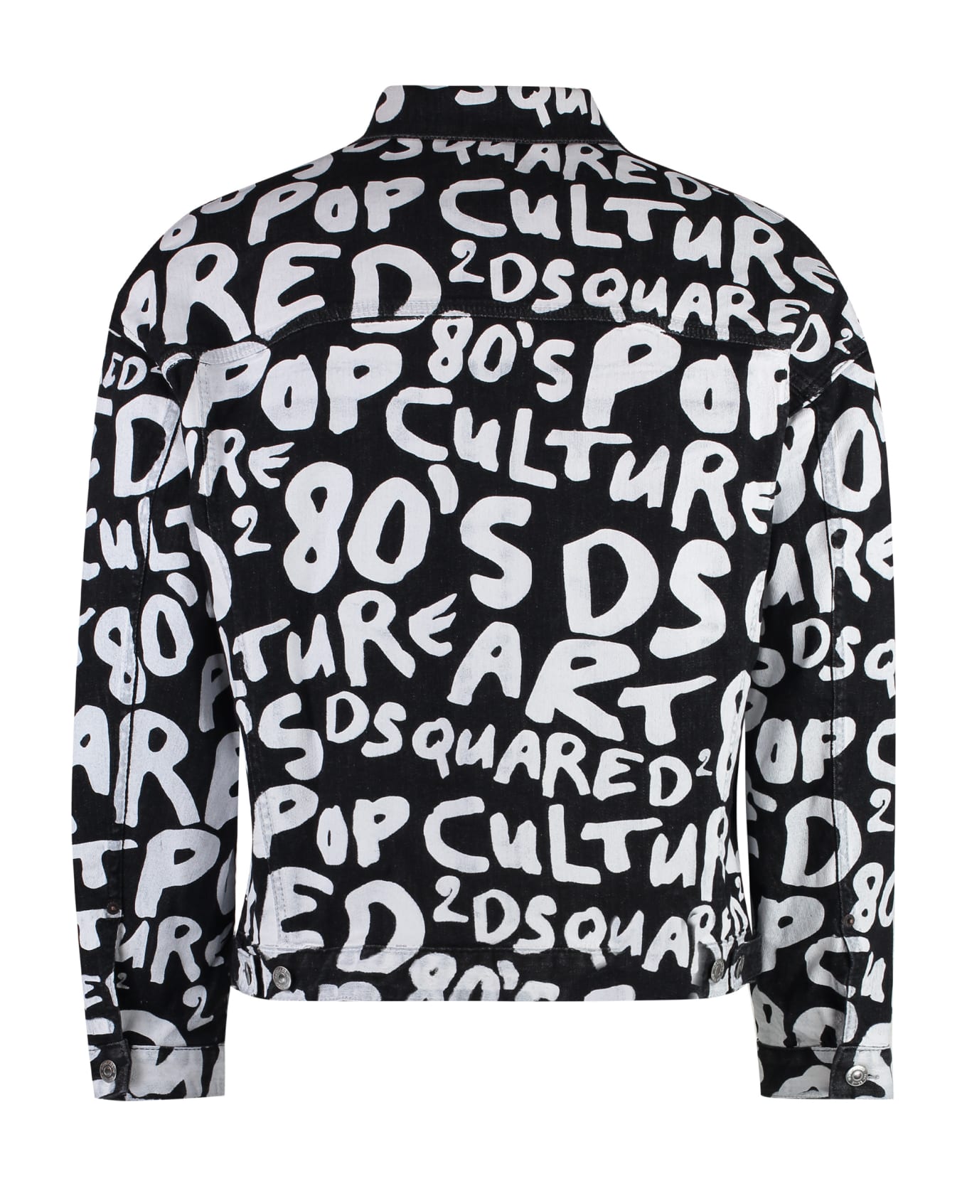 Dsquared2 D2 Pop 80's Printed Denim Jacket - black ジャケット