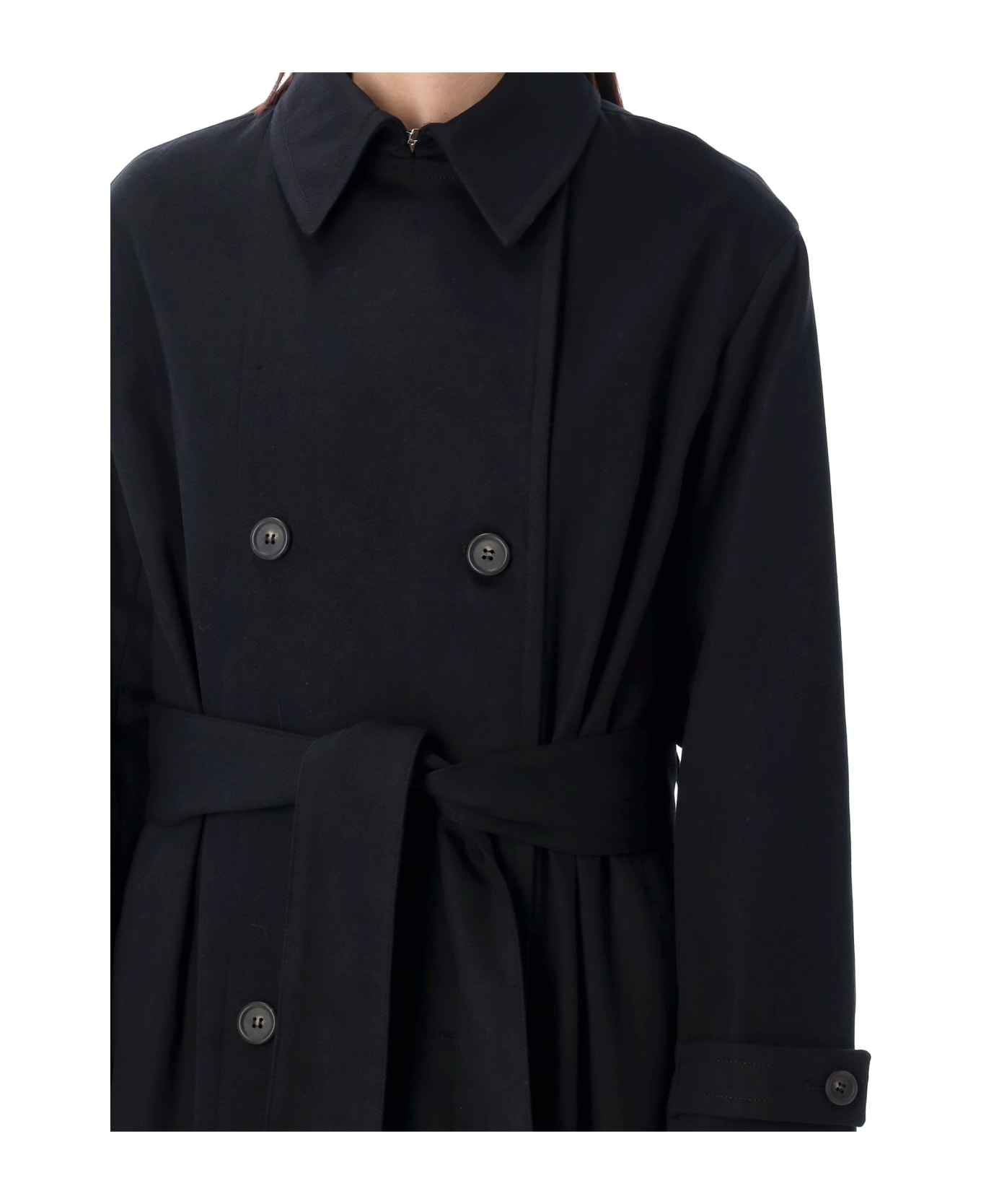 A.P.C. Louise Trench Coat - BLACK