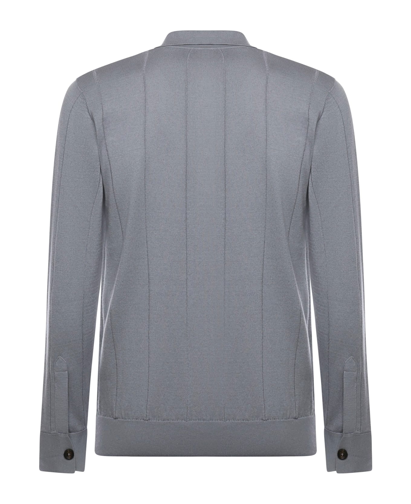 Eleventy Cotton And Cashmere Polo Shirt - Denim