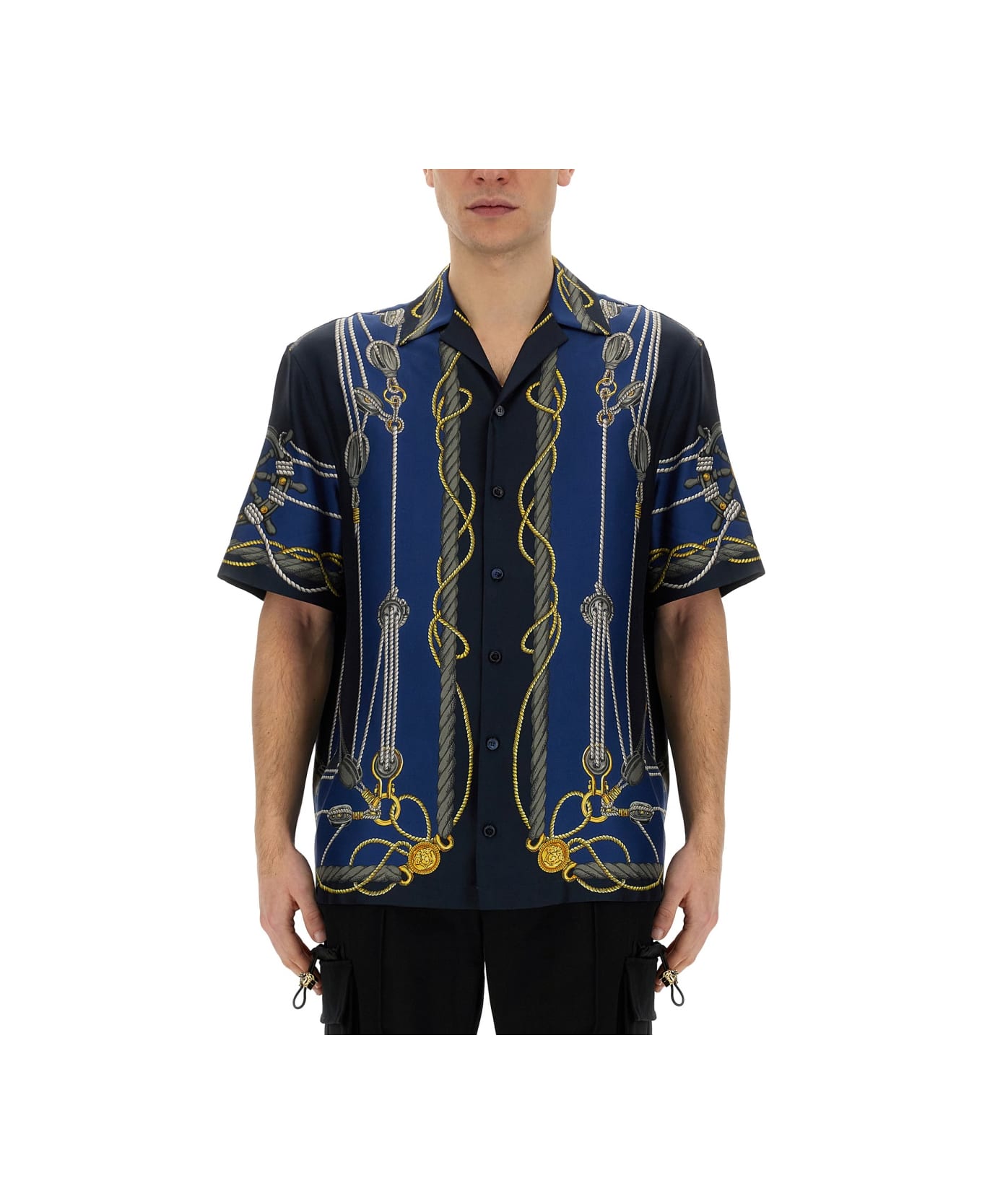 Versace Silk Shirt - BLUE/GOLD