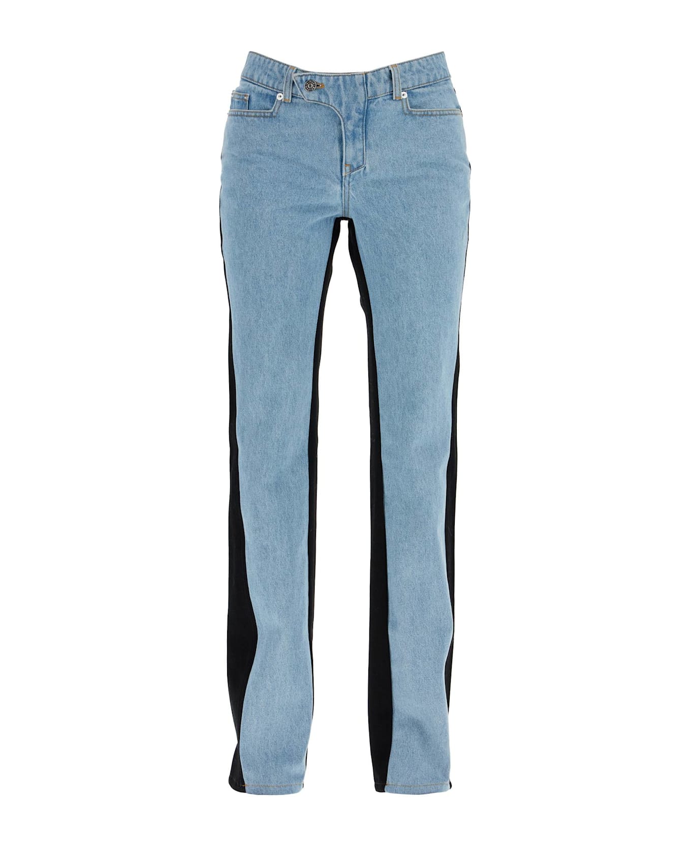 Mugler Bicolor Straight Leg Jeans With Two - TOKYO BLUE BLACK (Blue)