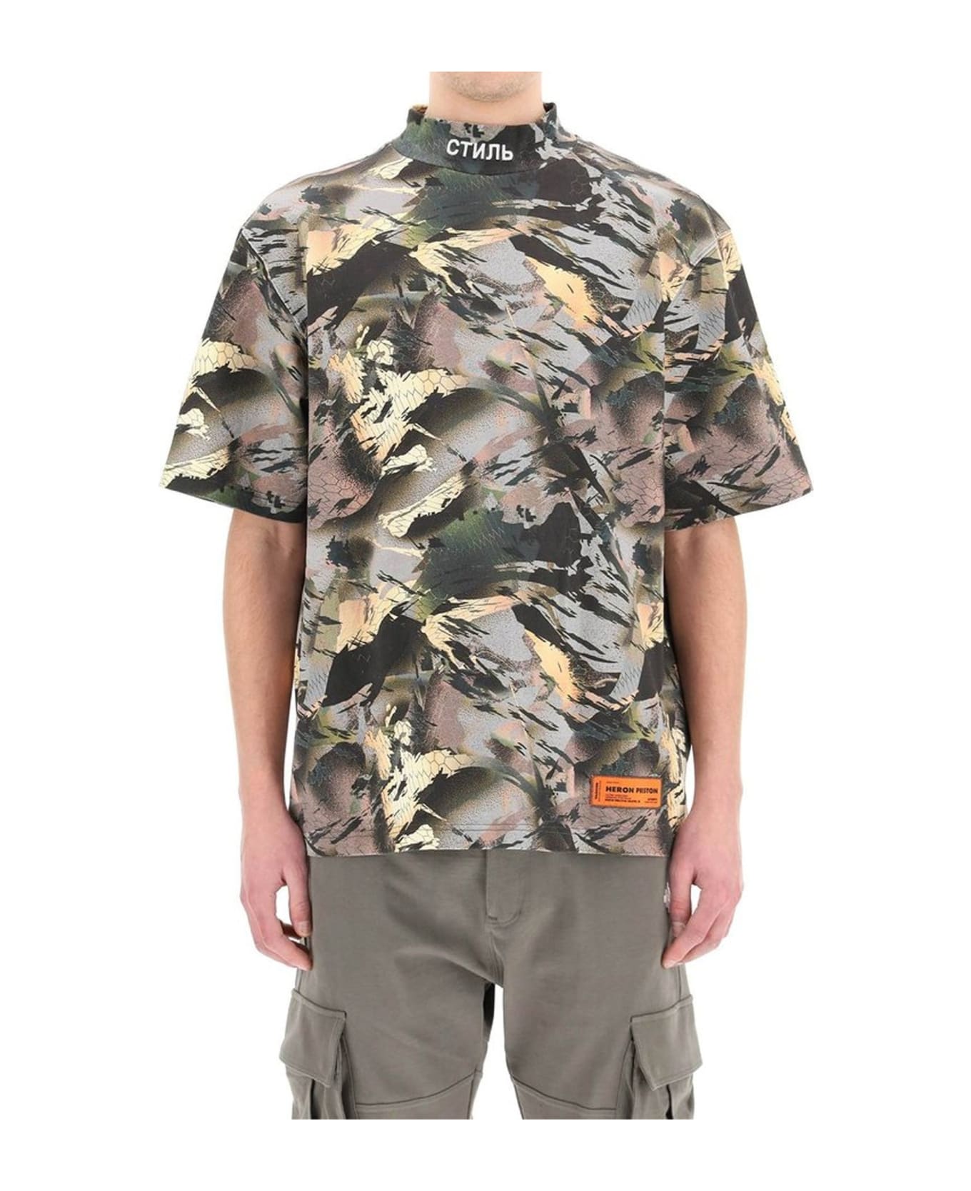 HERON PRESTON Camouflage Print T-shirt - Green シャツ