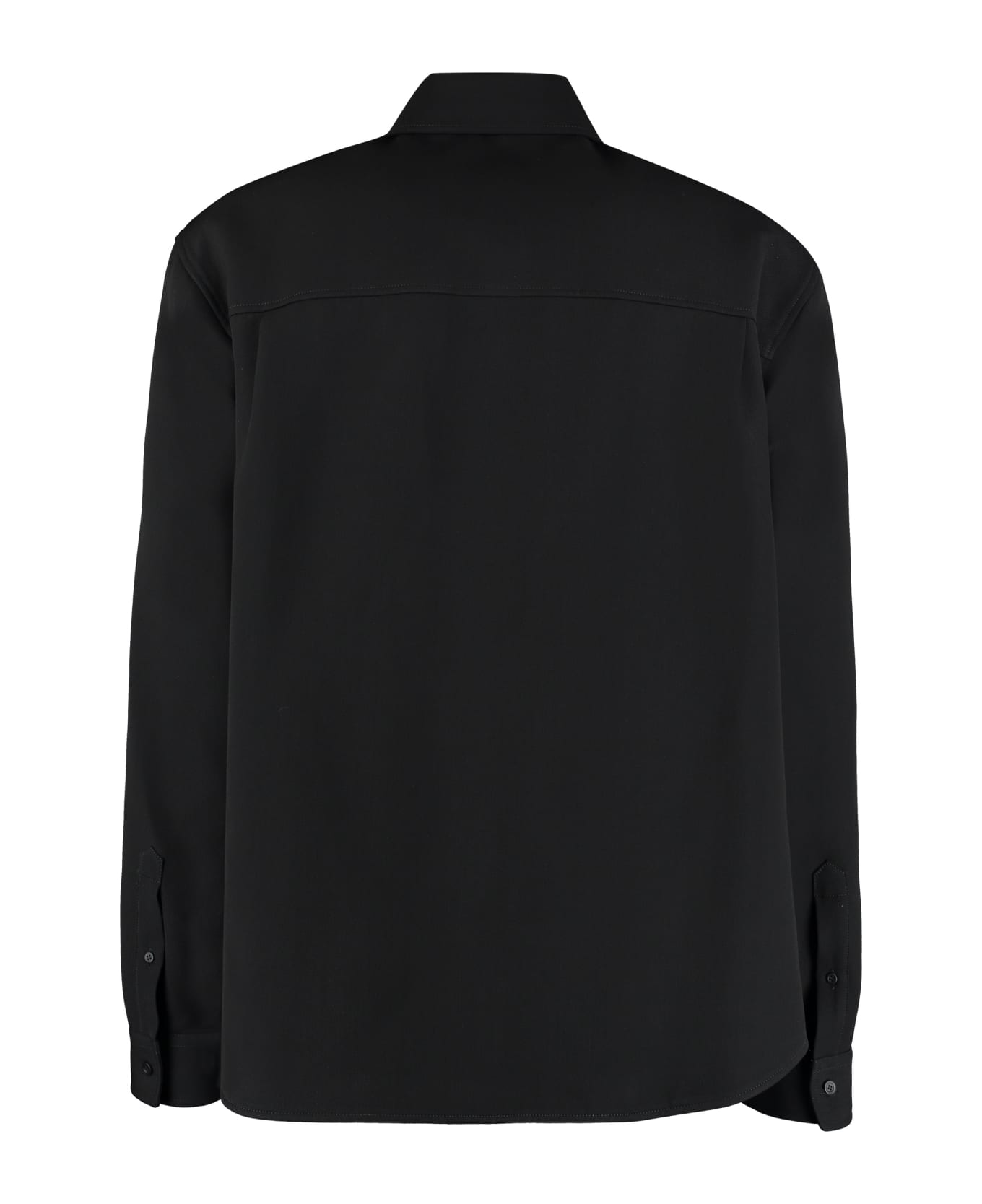 Balenciaga Virgin Wool Overshirt - black