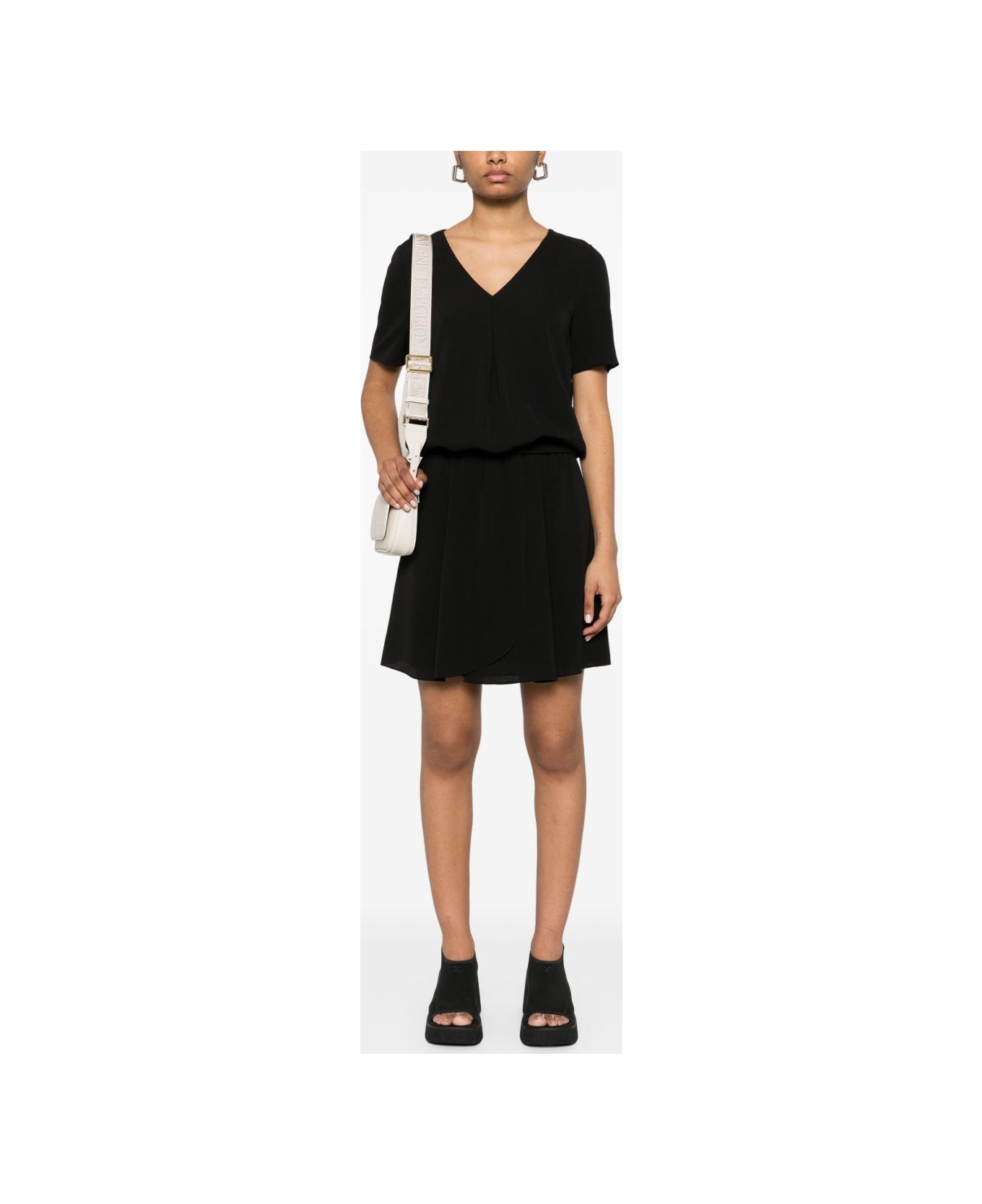 Emporio Armani Crepe Short Dress - Black