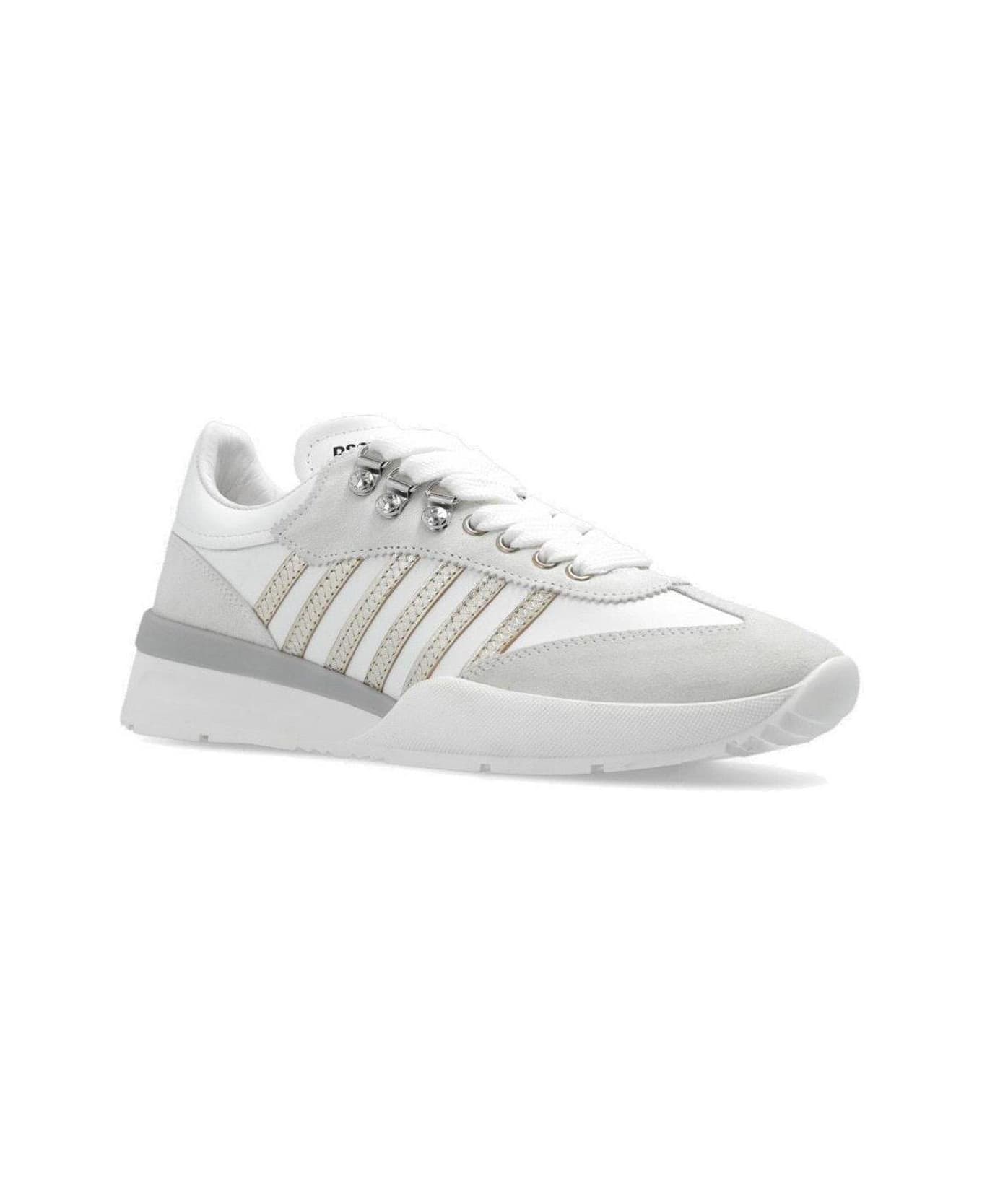 Dsquared2 Stripe Detailed Low-top Sneakers - WHITE スニーカー