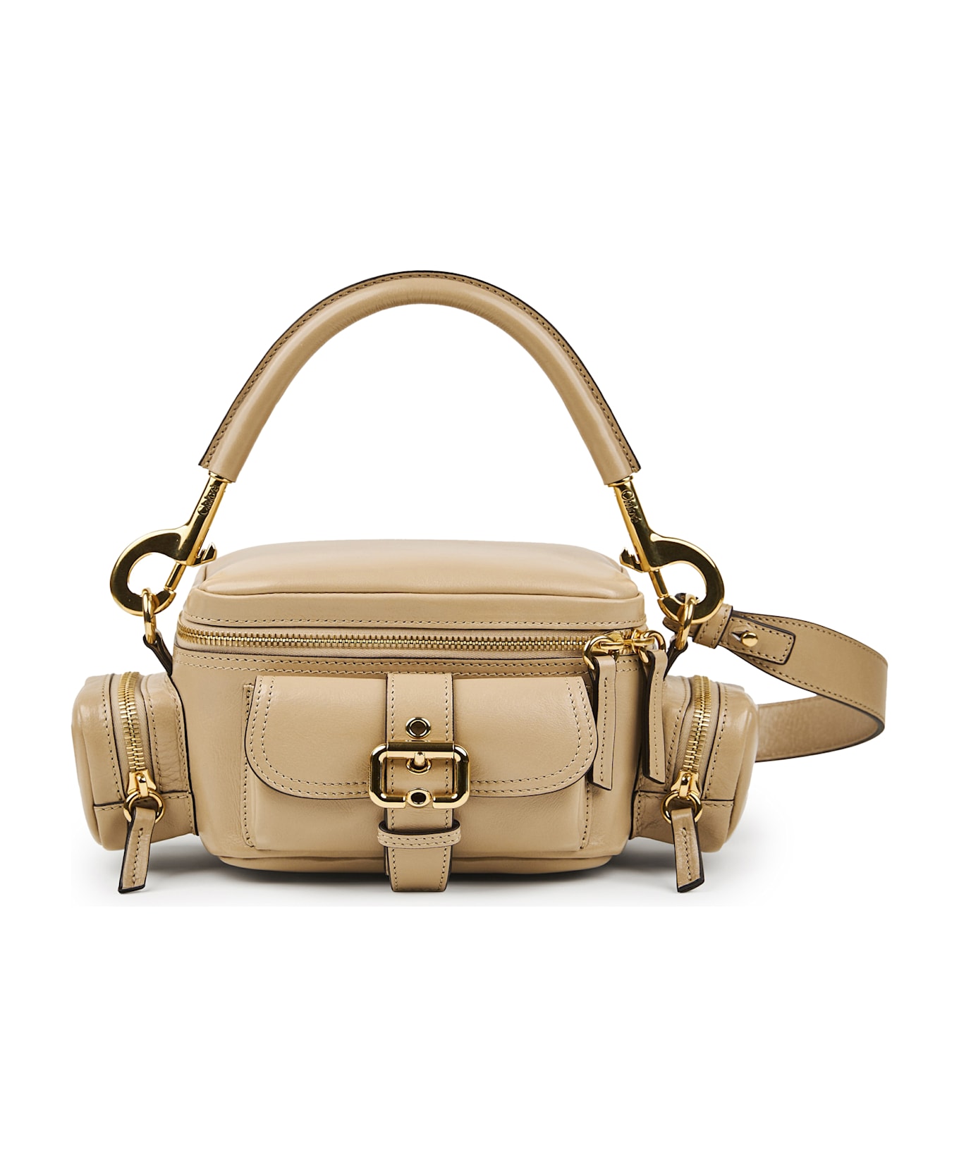 Chloé Small Camera Bag In Shiny Leather - Brown