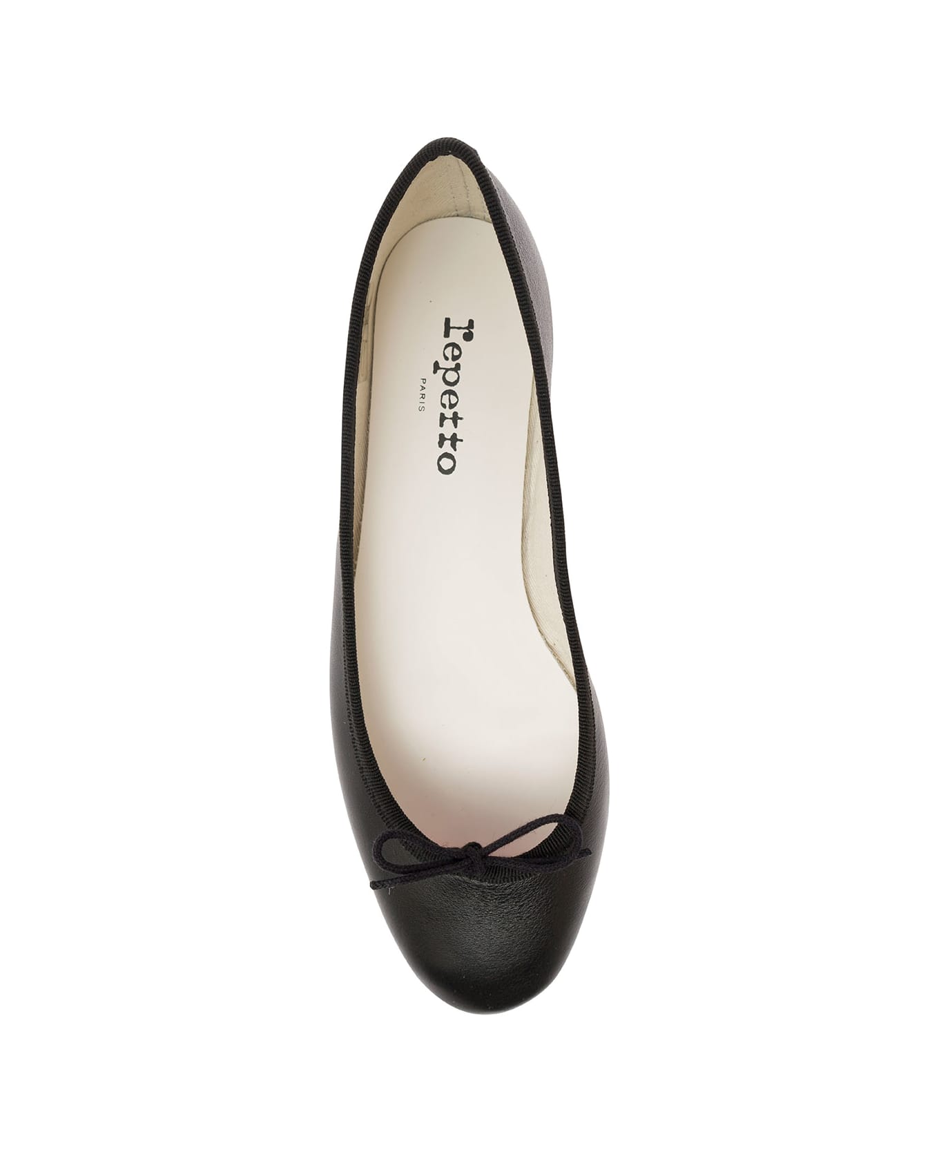 Repetto 'cendrillon' Black Ballet Flats With Bow Detail In Smooth Leather Woman - Black