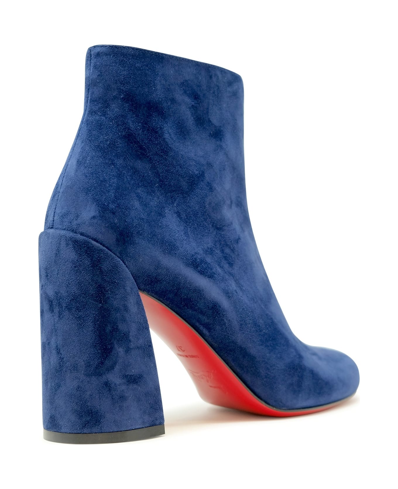 Christian Louboutin Blue Suede Turela 85 Ankle Boots - BLUE