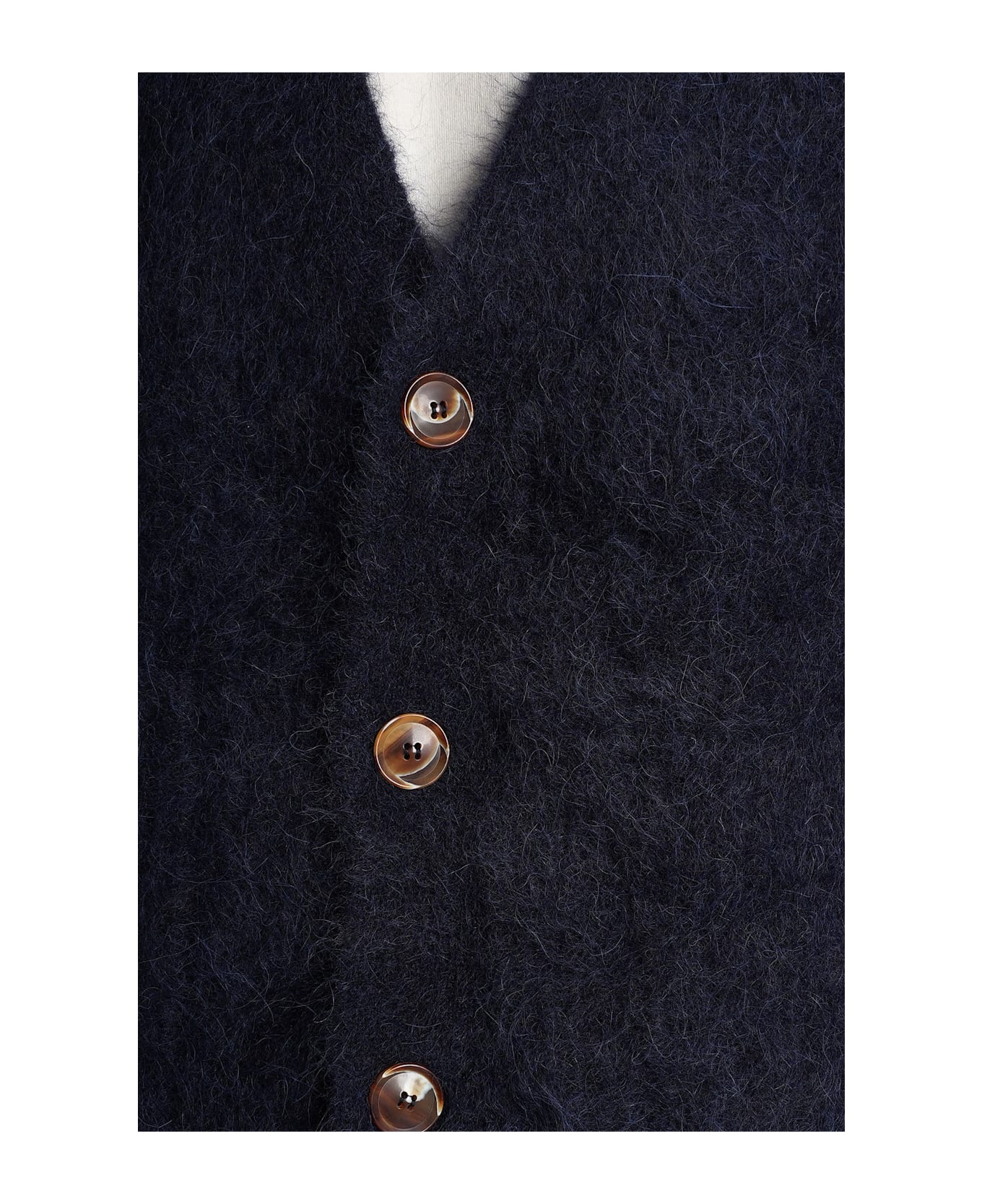 Séfr Lee Cardigan In Blue Alpaca - blue