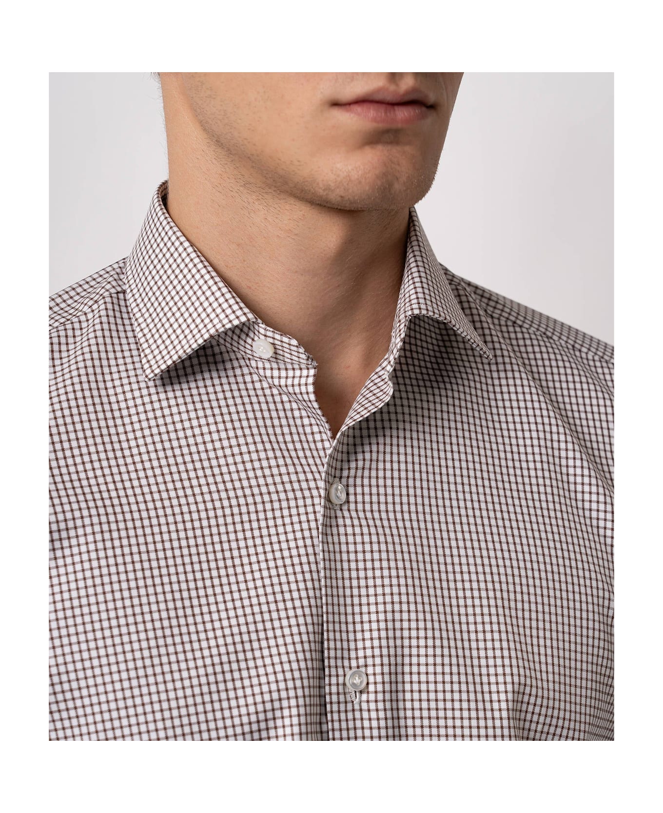 Larusmiani Tailored Cotton Shirt Hyde Park Shirt - Brown