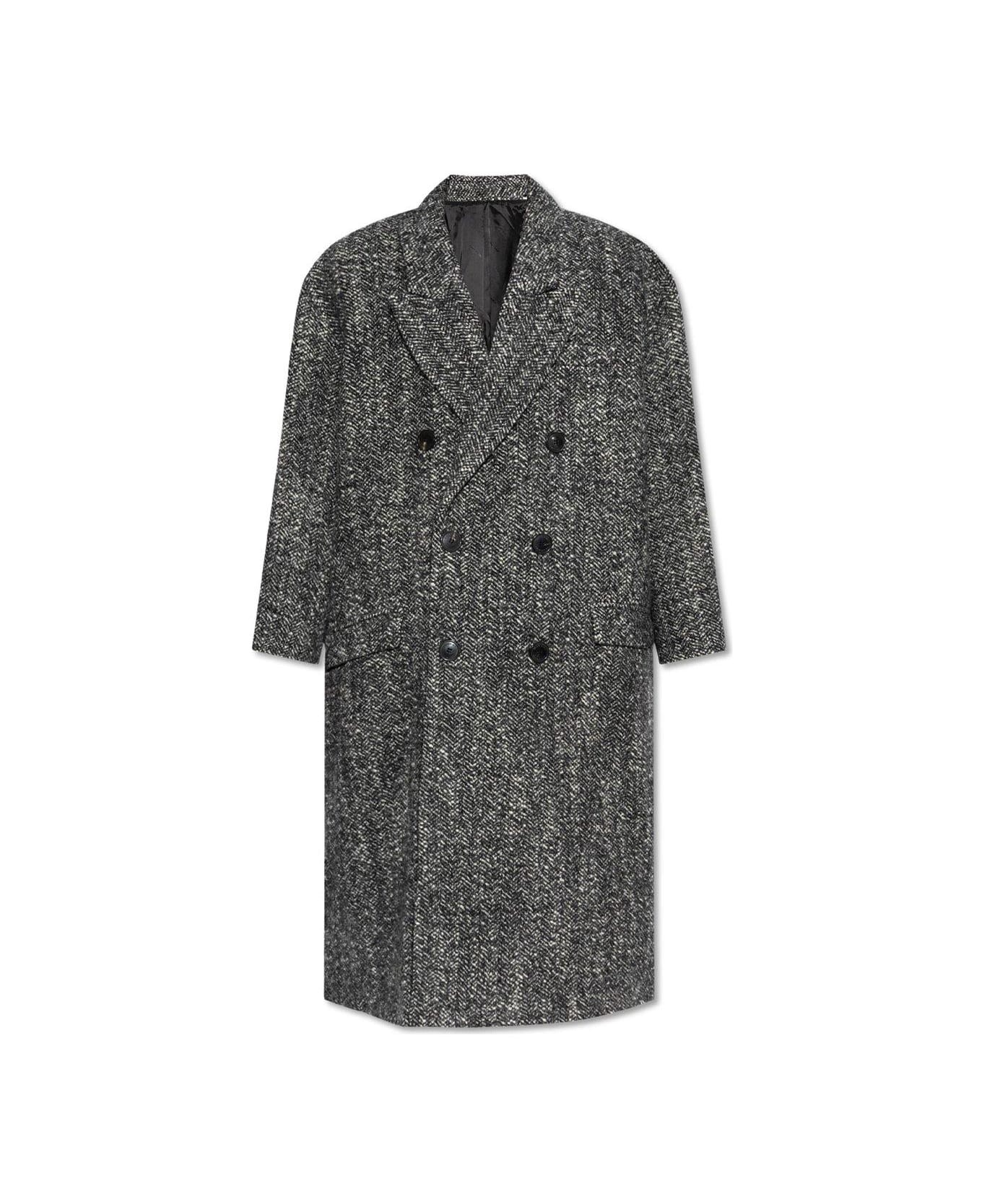 Isabel Marant Denton Double Breasted Coat - NERO/BIANCO