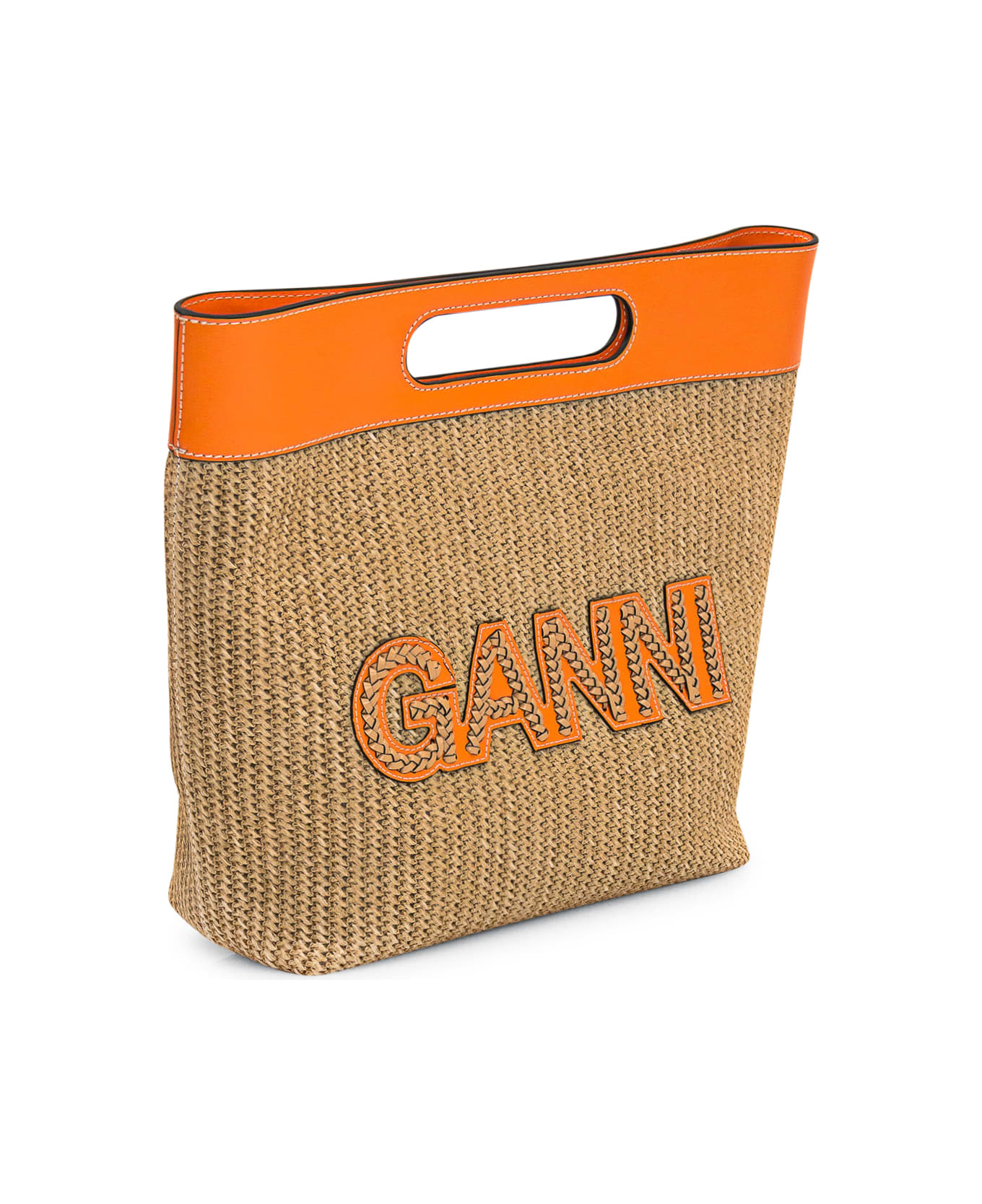 Ganni Medium Kraft Bag - VIBRANT ORANGE トートバッグ