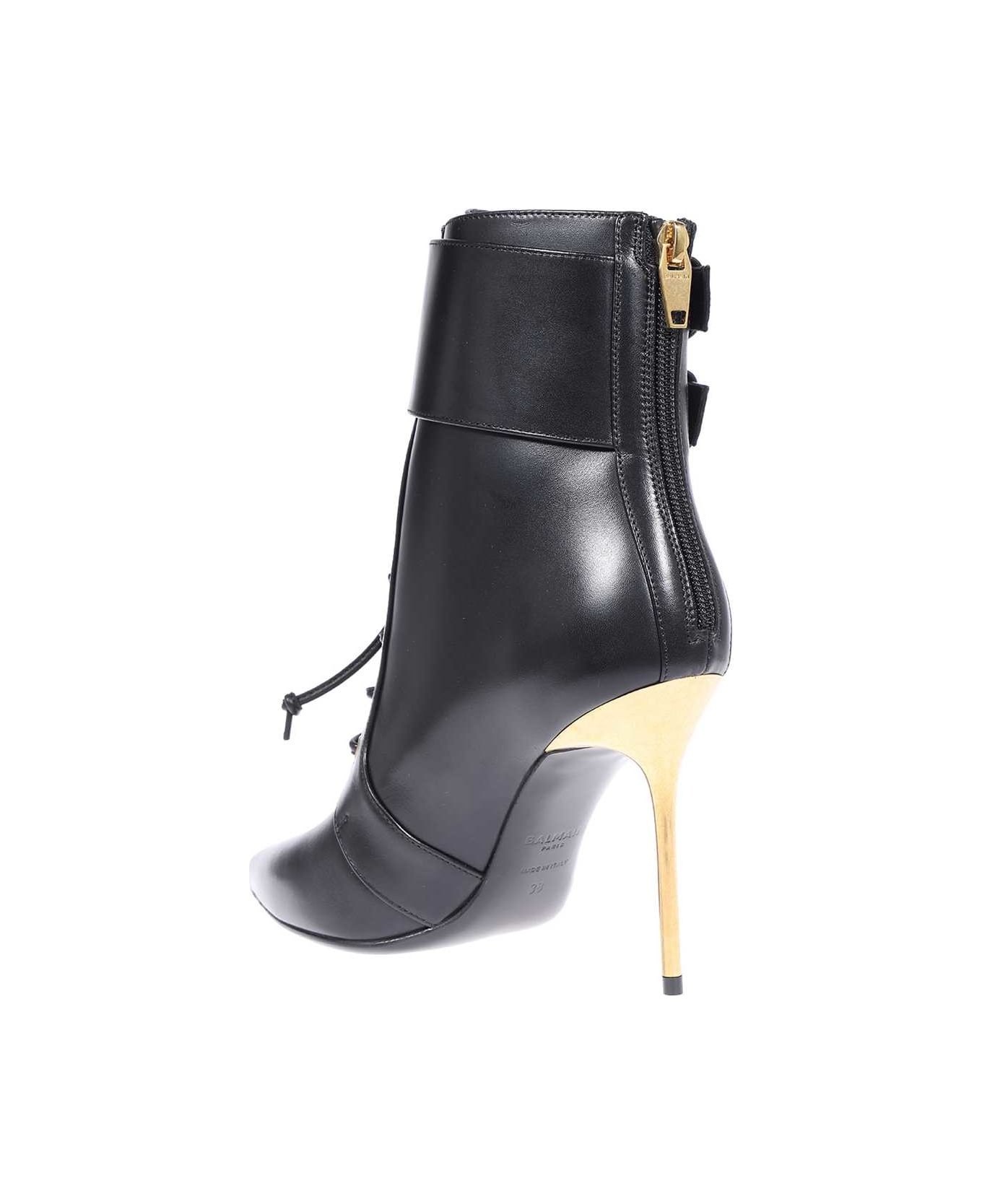 Balmain Leather Ankle Boots - black ブーツ