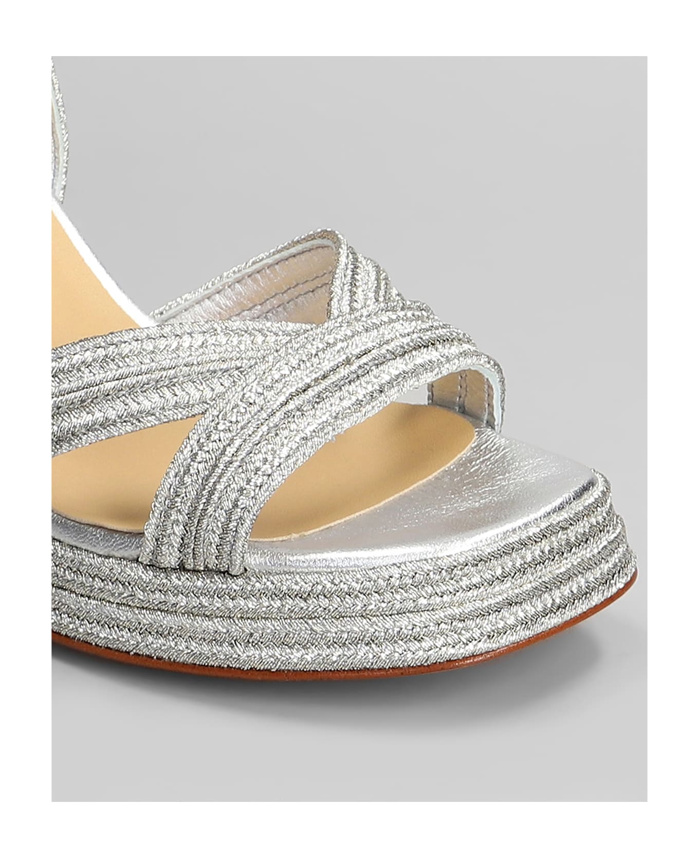 Castañer Valle-142 Sandals In Platinum Fabric - platinum