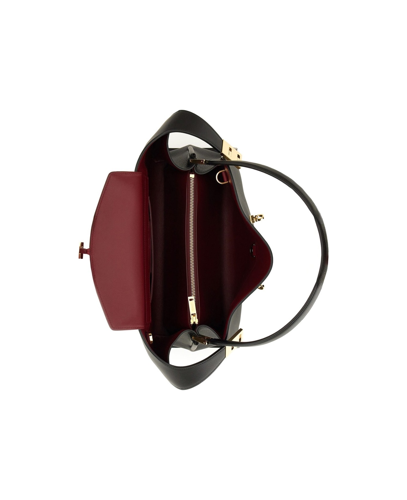 Ferragamo "hug Soft" Shoulder Bag - BLACK