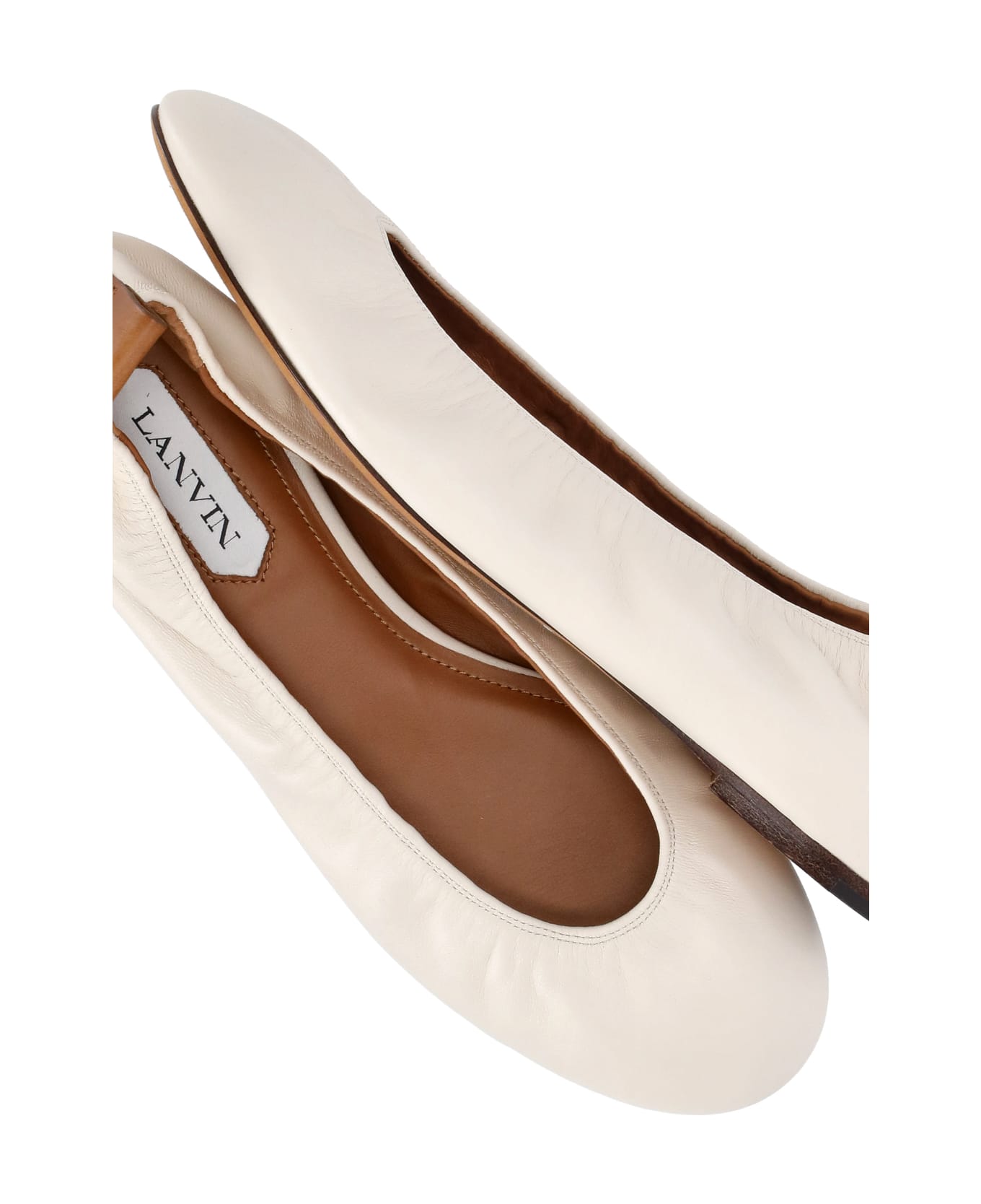 Lanvin Leather Ballet Shoes - Beige フラットシューズ