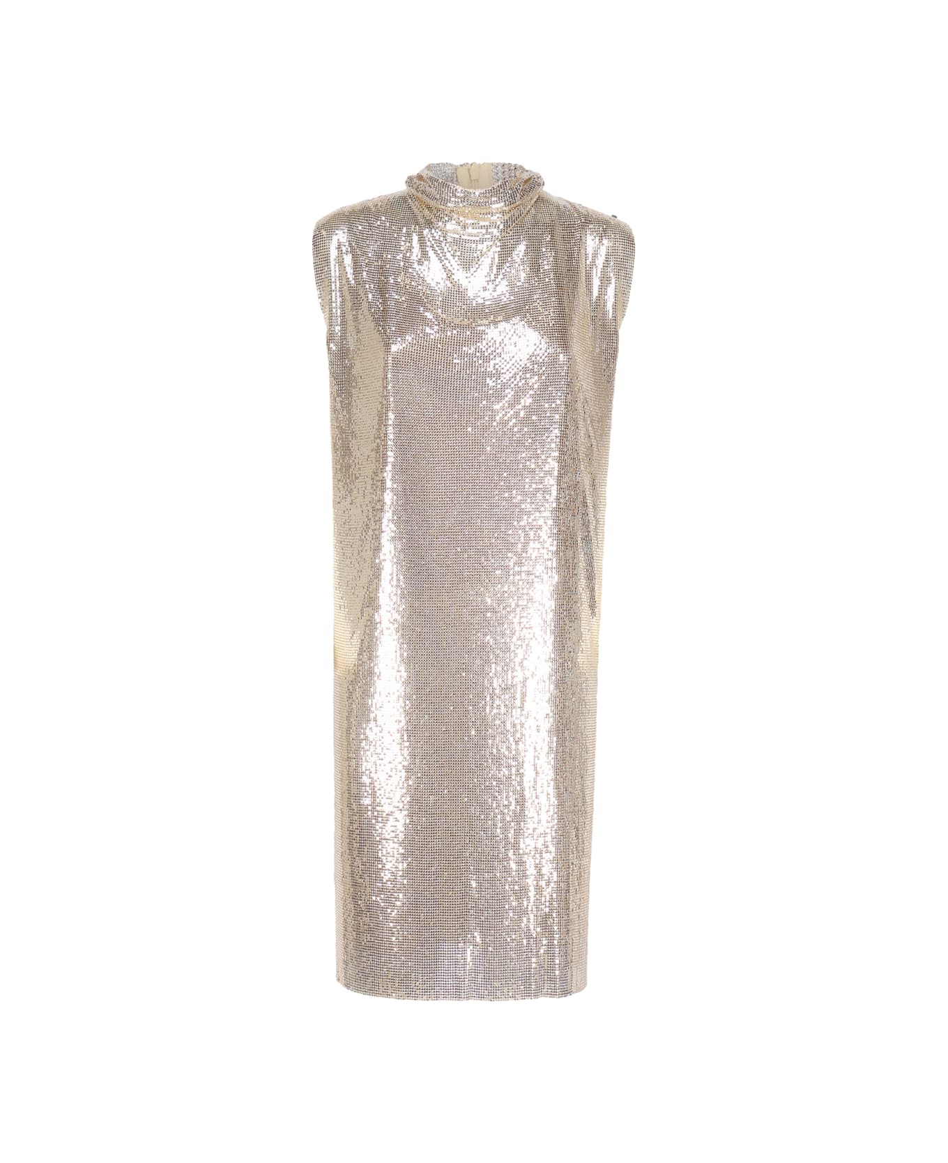 SportMax Metallic Mesh Dress With Cut Out - ORO
