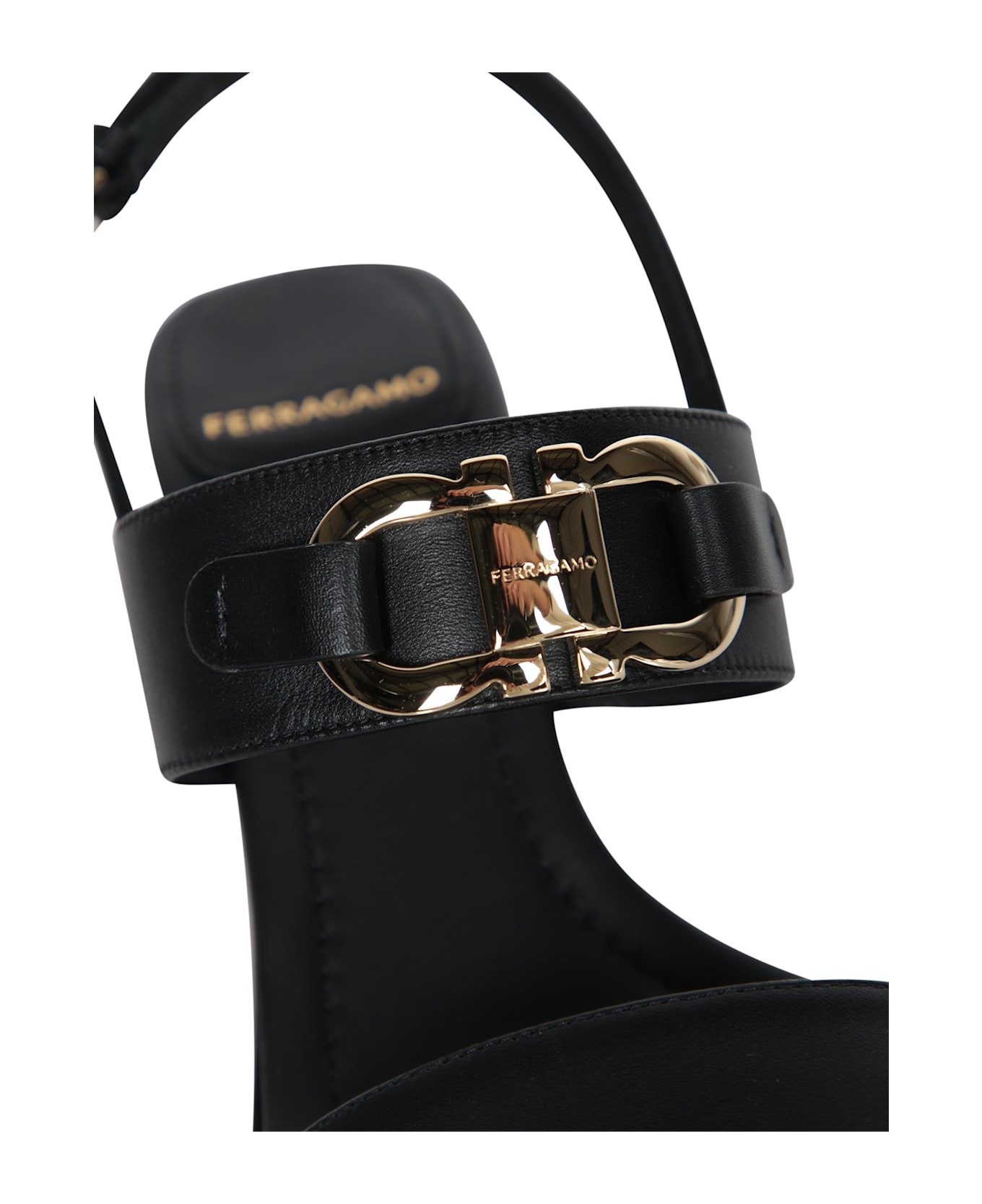 Ferragamo Double Gancio 55 Black Sandals - Black