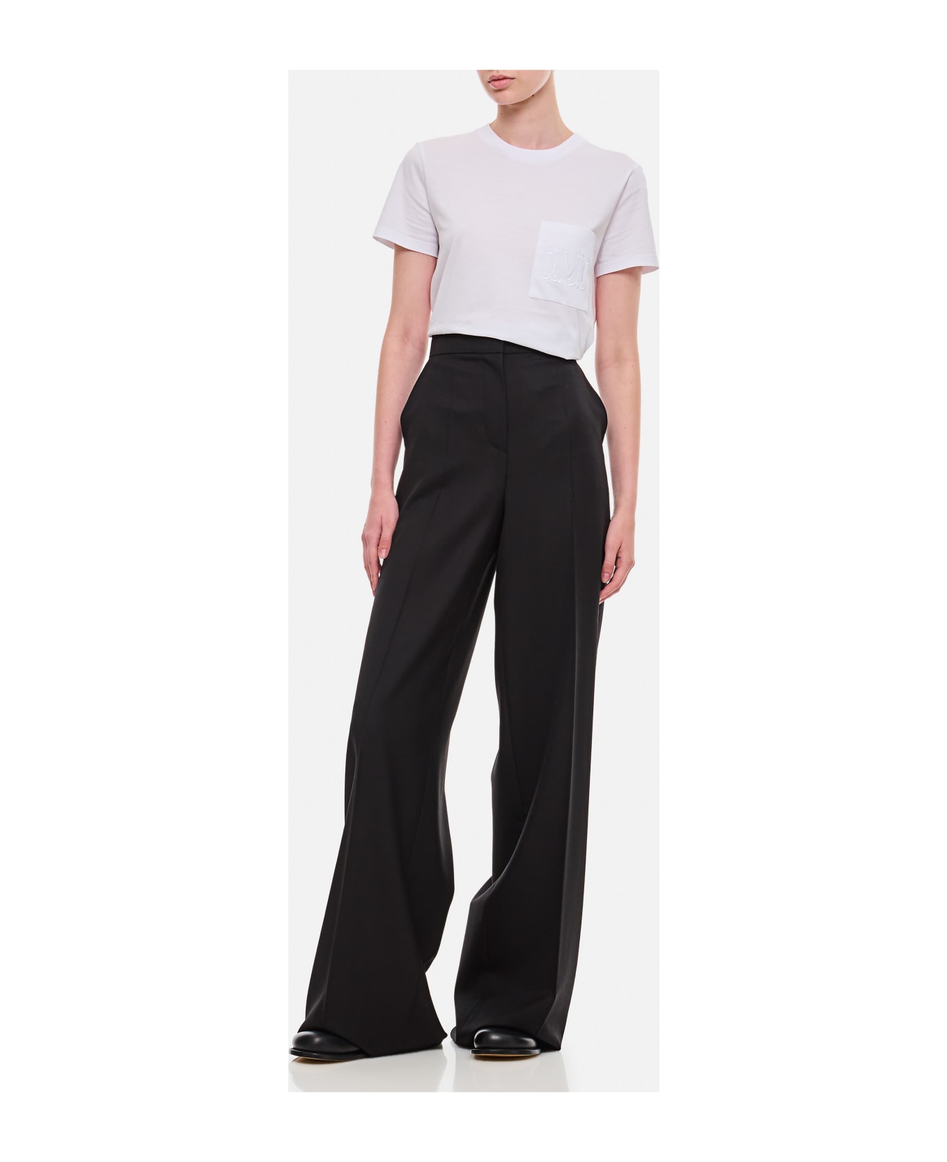 Max Mara Senna Wide Leg Pants - Black