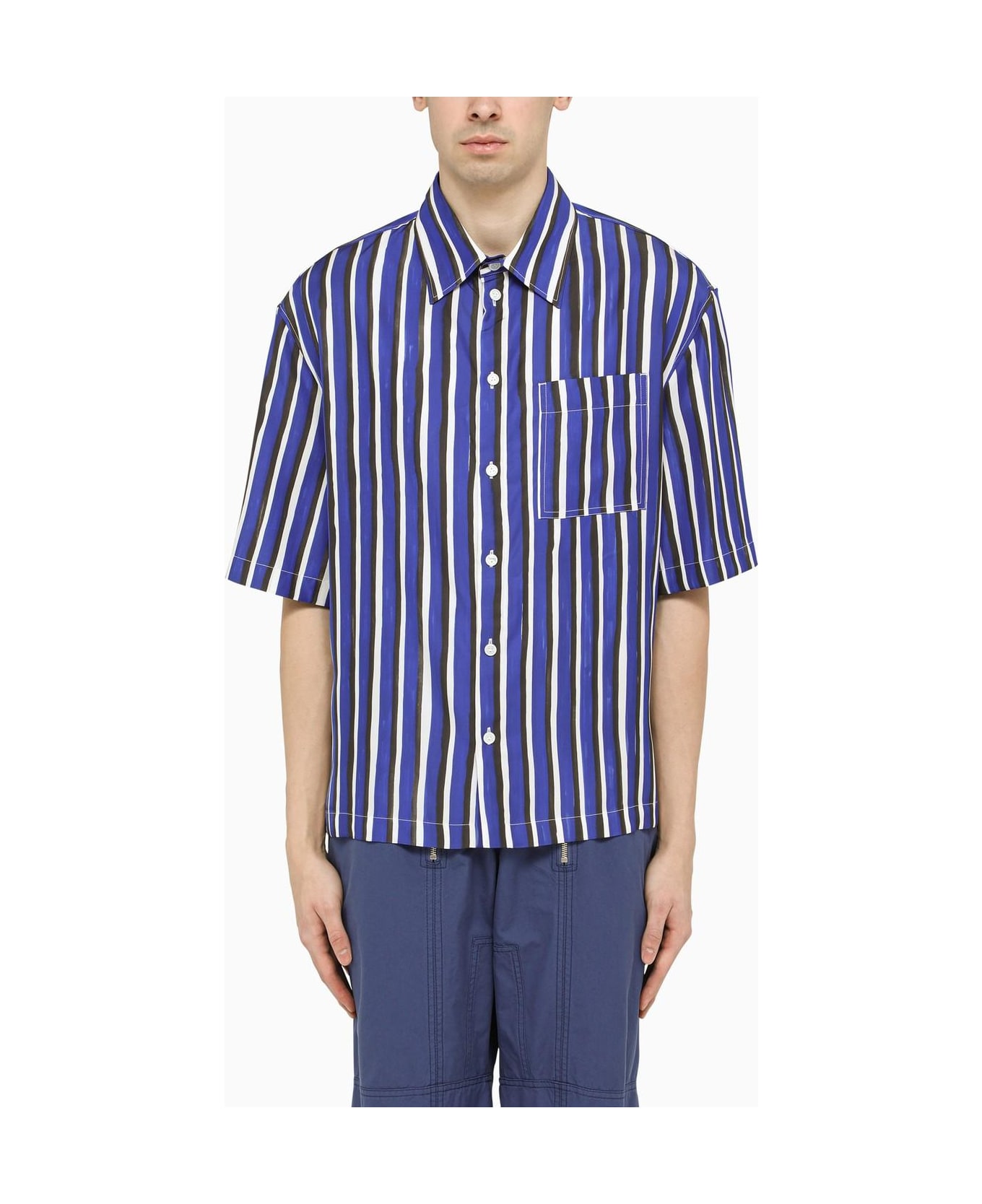 Bottega Veneta Blue Wide Striped Shirt - Blu