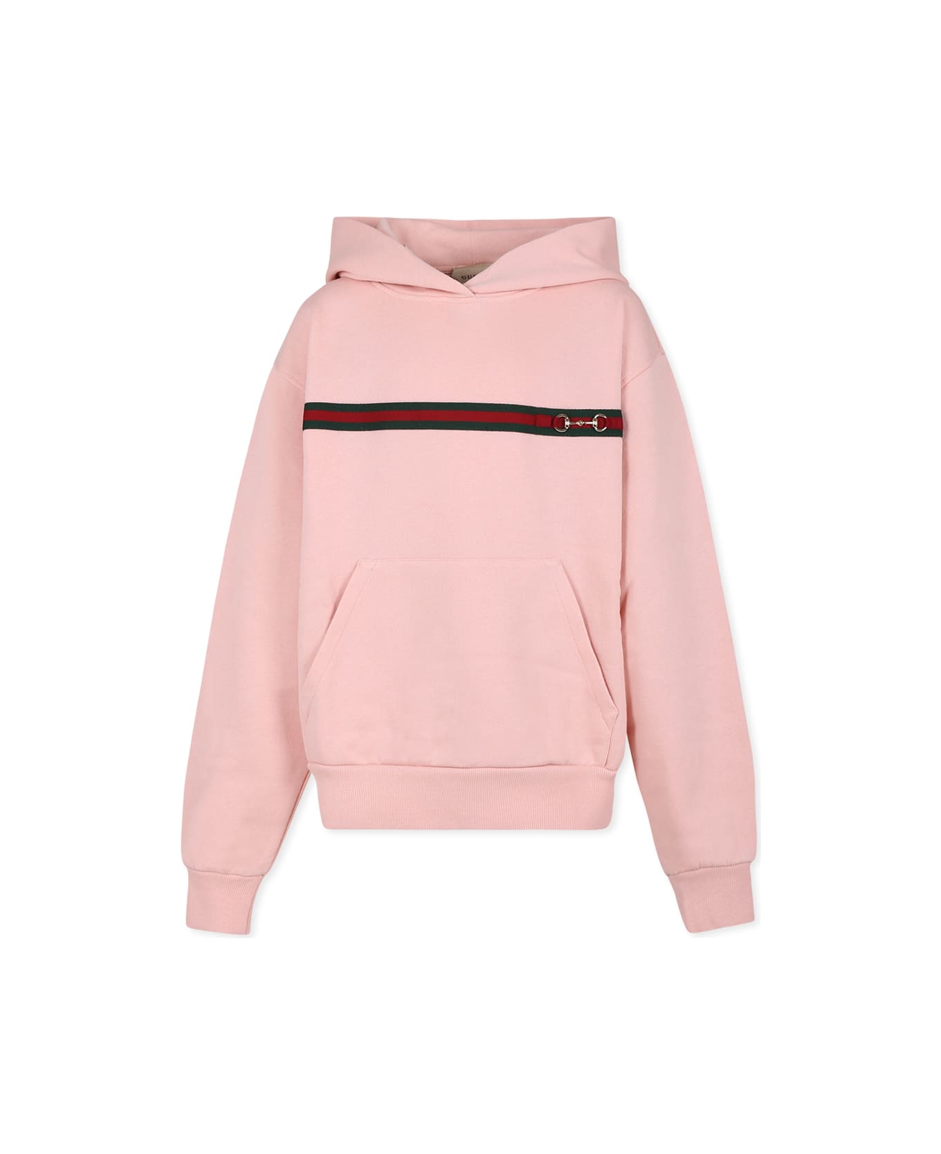 Gucci Pink Sweatshirt For Girl With Horsebit