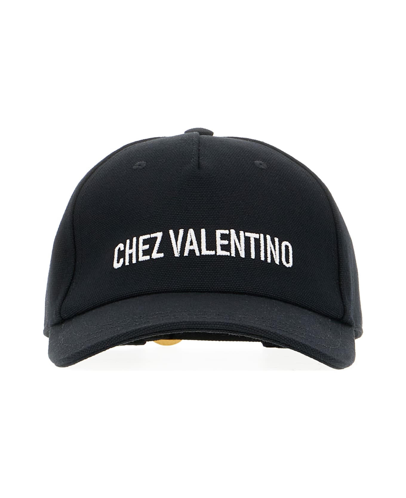 Valentino Garavani Black Cotton Baseball Cap - Black