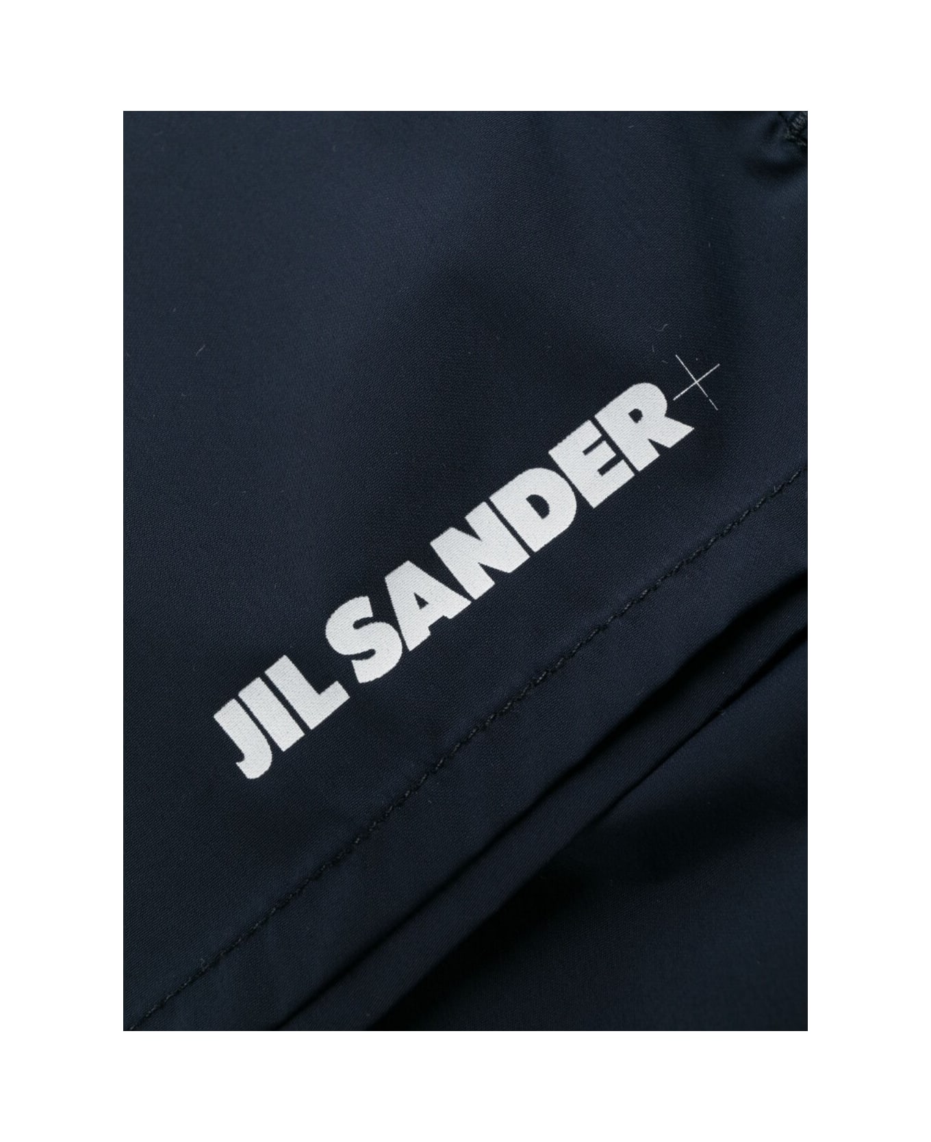 Jil Sander Blue Shorts With Logo In Polyammide Man - Blu