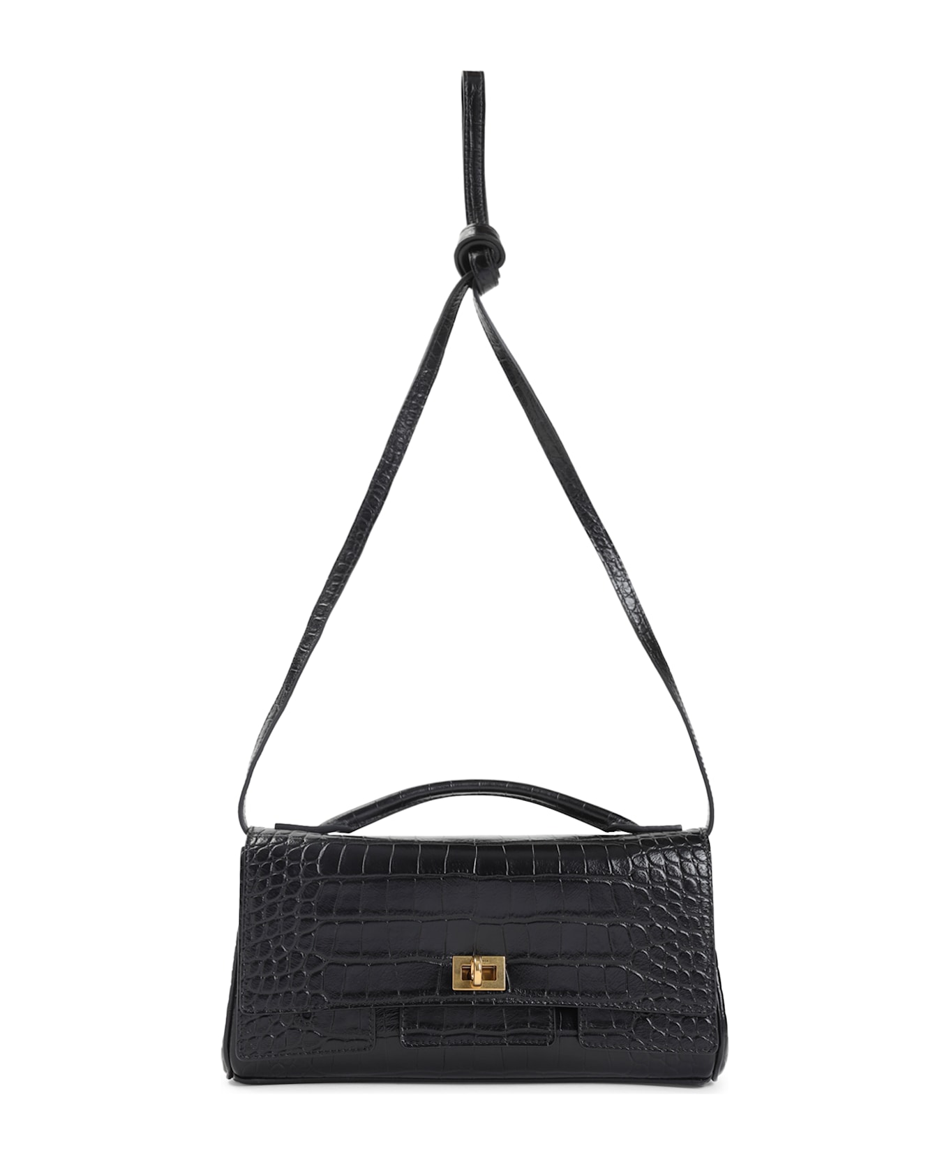 Balenciaga Bel Air Clutch On Strap Handbag - Black