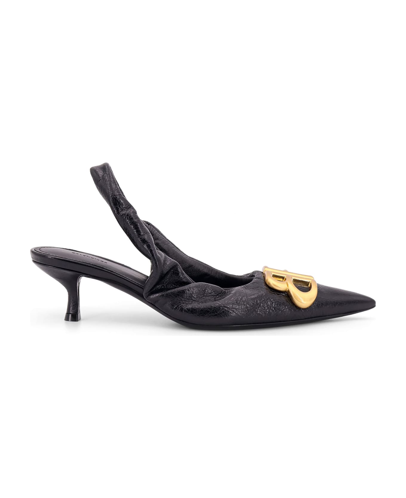 Balenciaga Monaco Arena Leather Slingback - Black