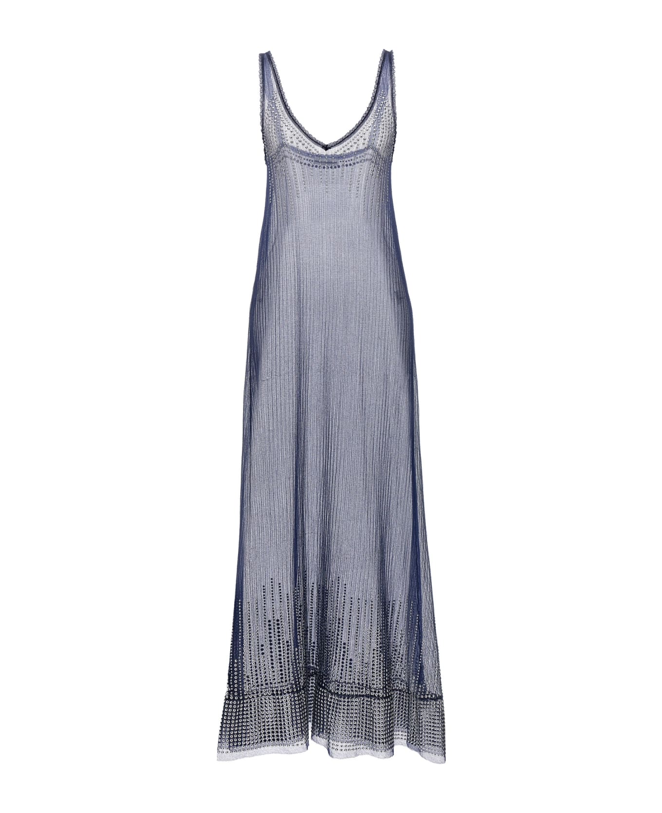 Paco Rabanne Studded Mesh Dress - Blue ワンピース＆ドレス
