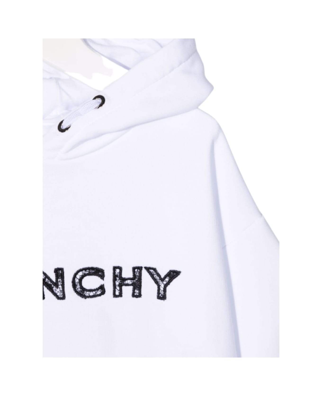 Givenchy Girl White Blend Cotton Hoodie With Embroidery Logo - White