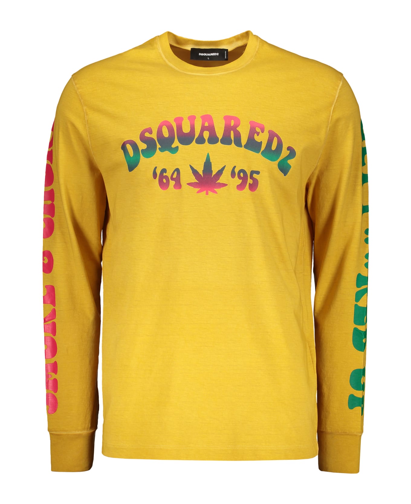 Dsquared2 Printed Cotton T-shirt - Mustard