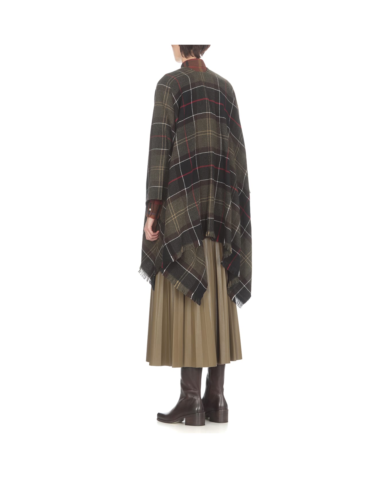 Barbour Staffin Tartan Cape - Green