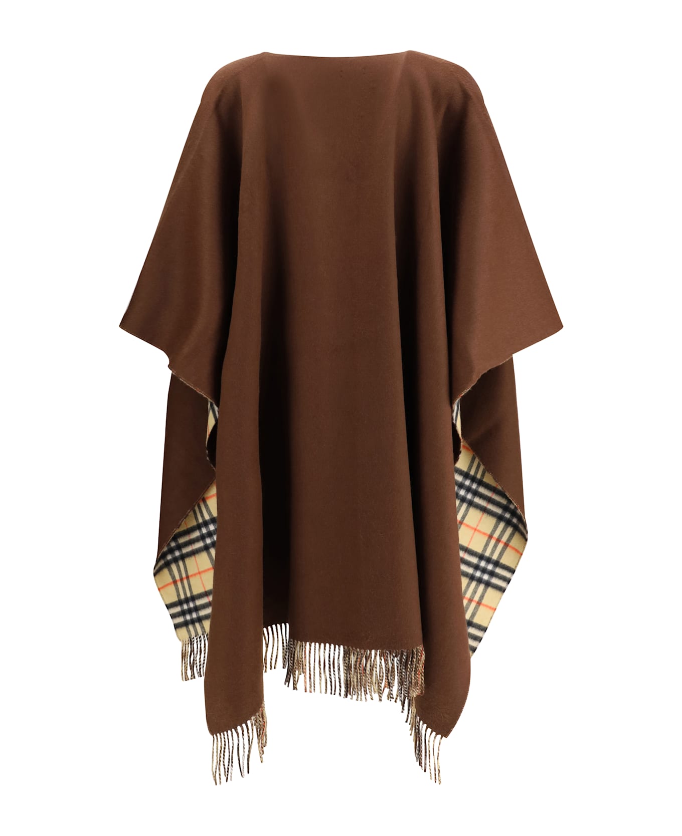 Burberry Reversible Check Wool Cashmere Cape