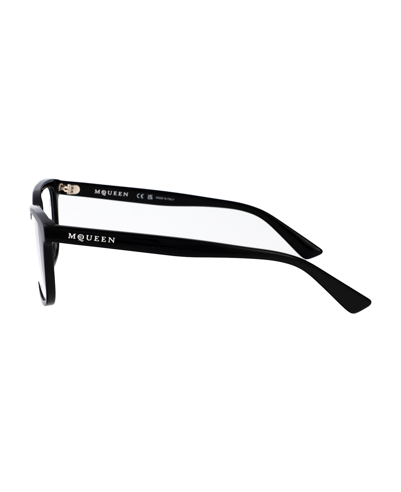 Alexander McQueen Eyewear Am0541o Glasses - BLACK-BLACK-TRANSPARENT