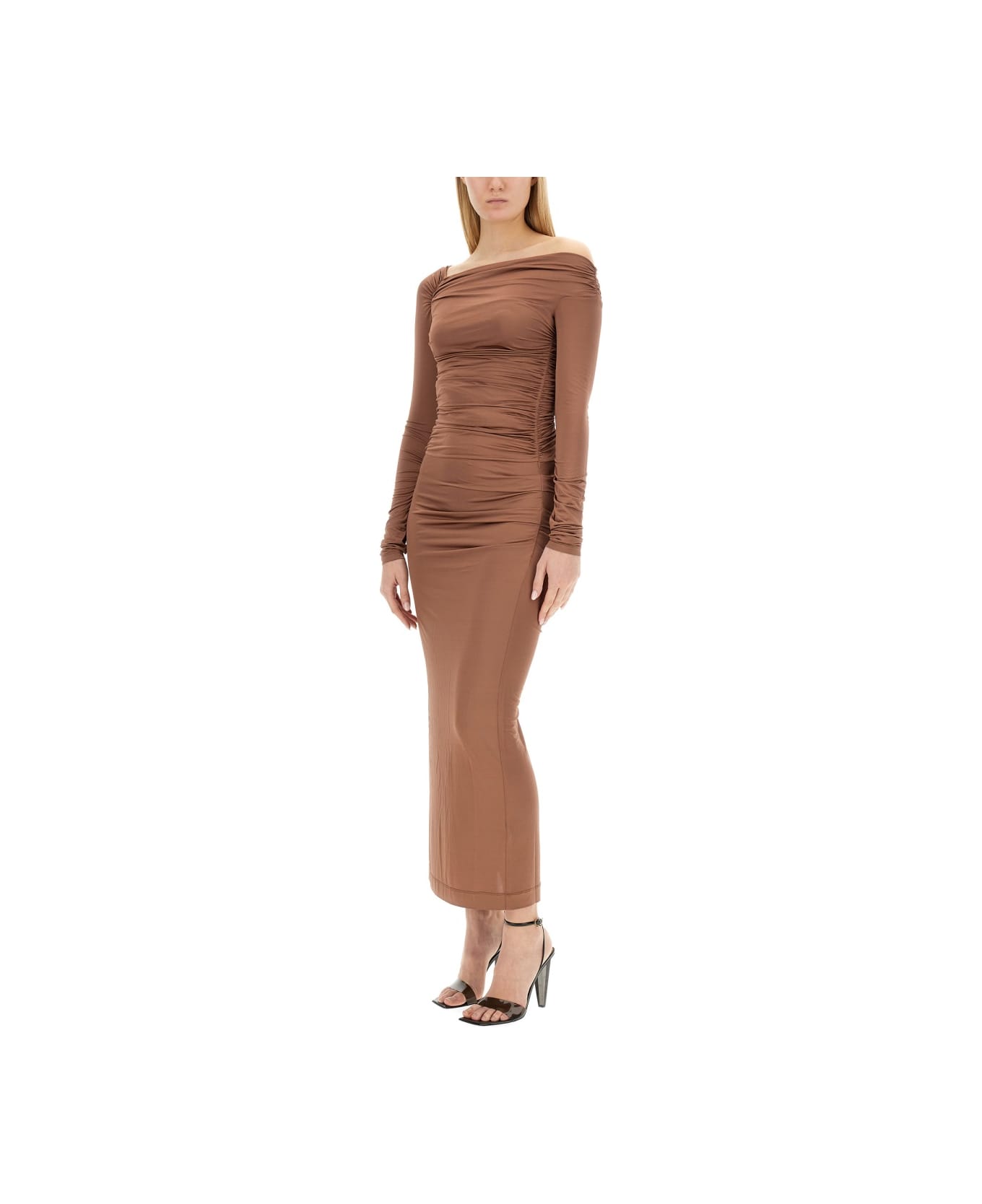 Helmut Lang Midi Dress - BEIGE