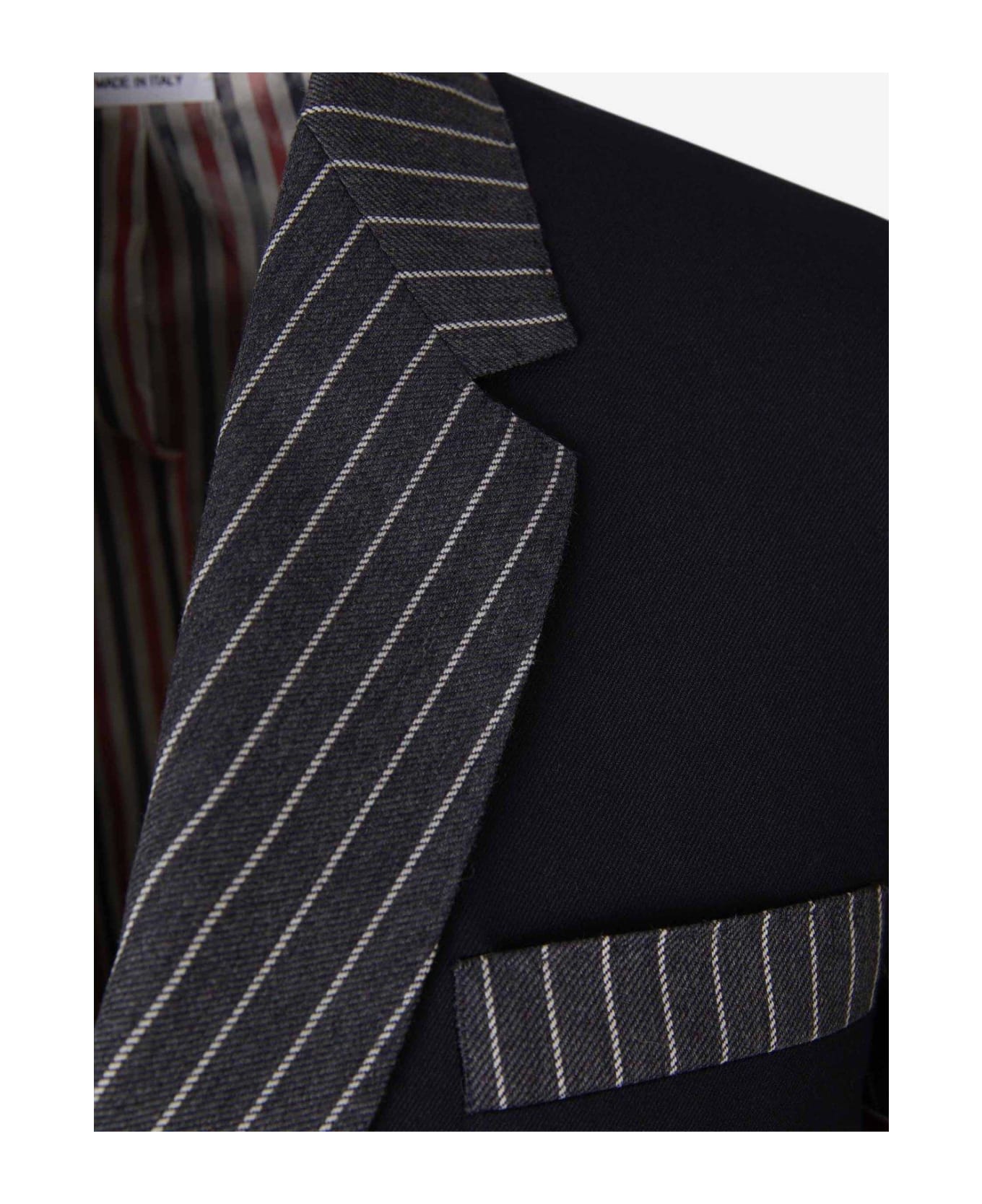 Thom Browne Patchwork Button-up Blazer - NAVY コート