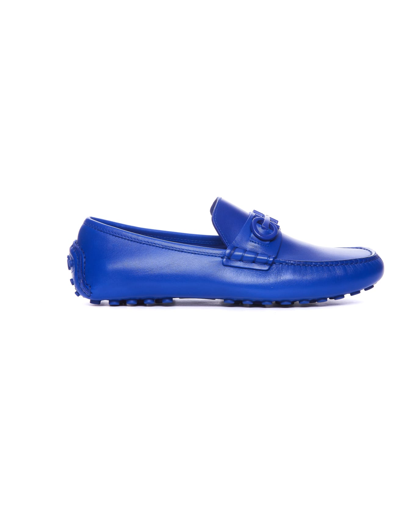 Ferragamo Grazioso Loafers With Gancini Logo - Blue