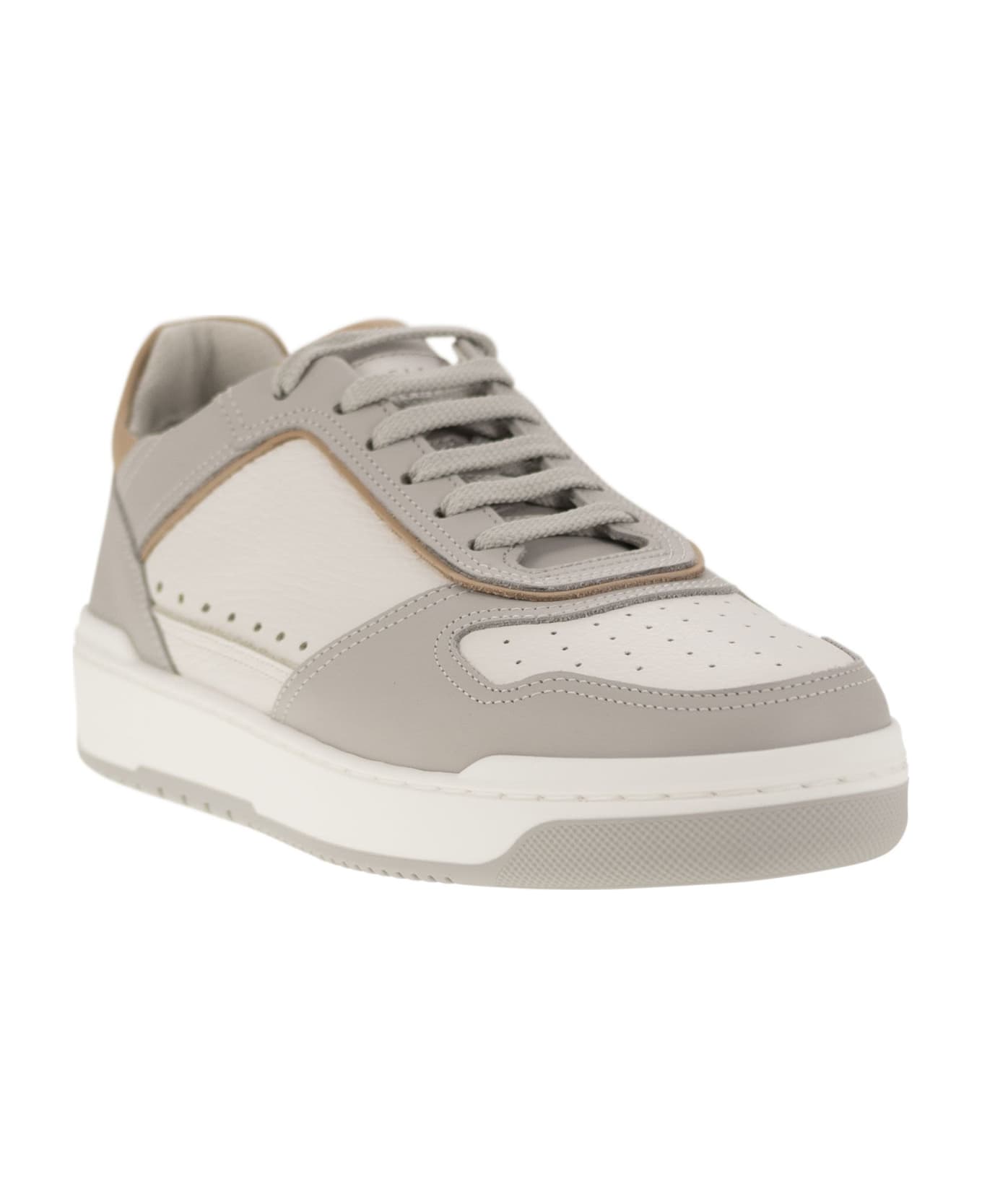Brunello Cucinelli Calfskin Basket Sneakers - Grey スニーカー