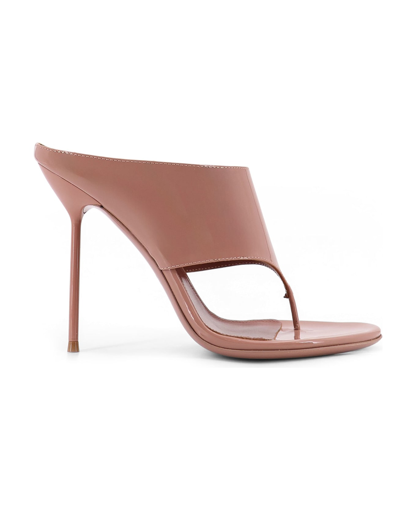 Paris Texas Lidia Thong Patent Leather Sandals - DARK PHARD