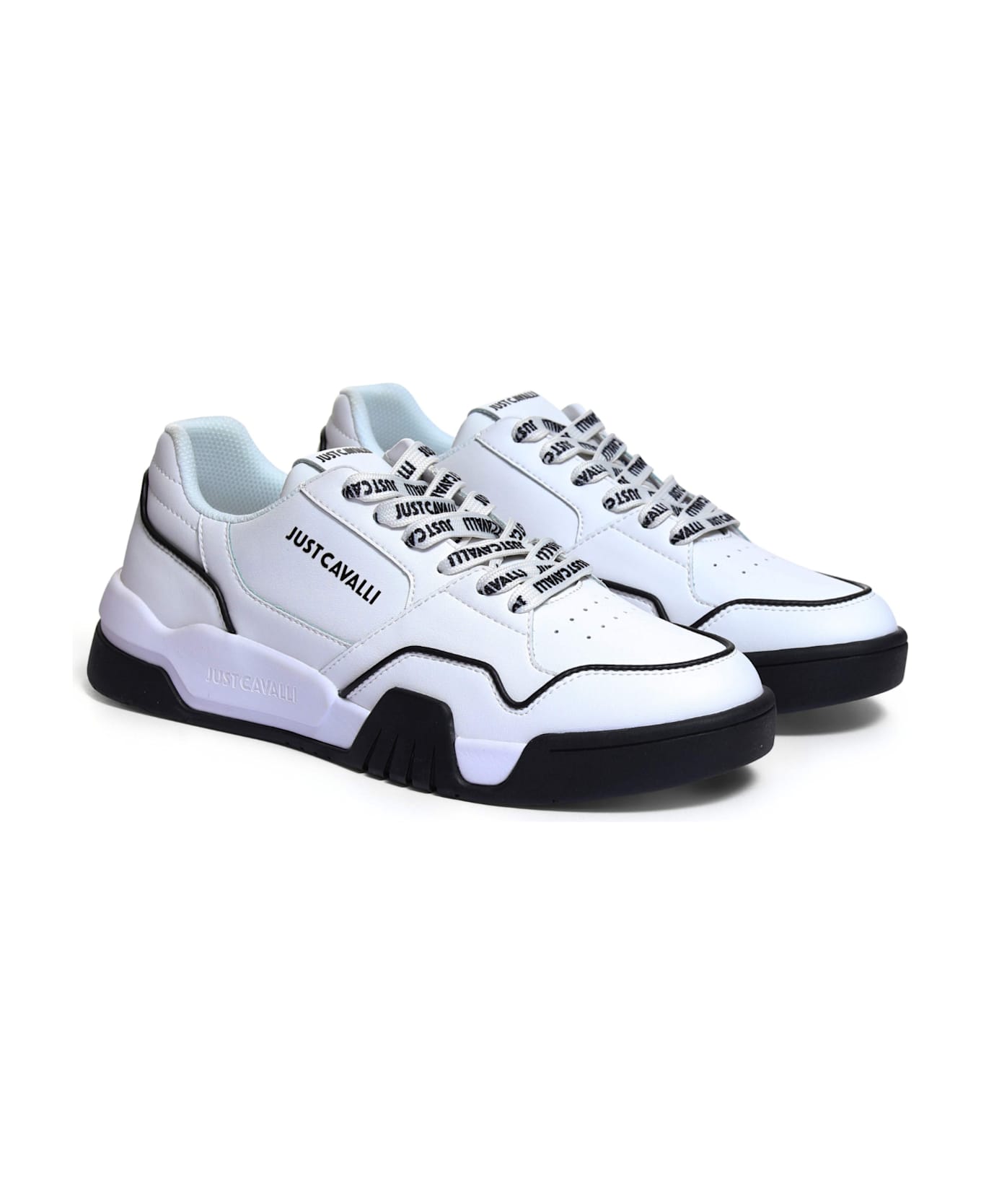 Just Cavalli White Low Top Sneakers - White