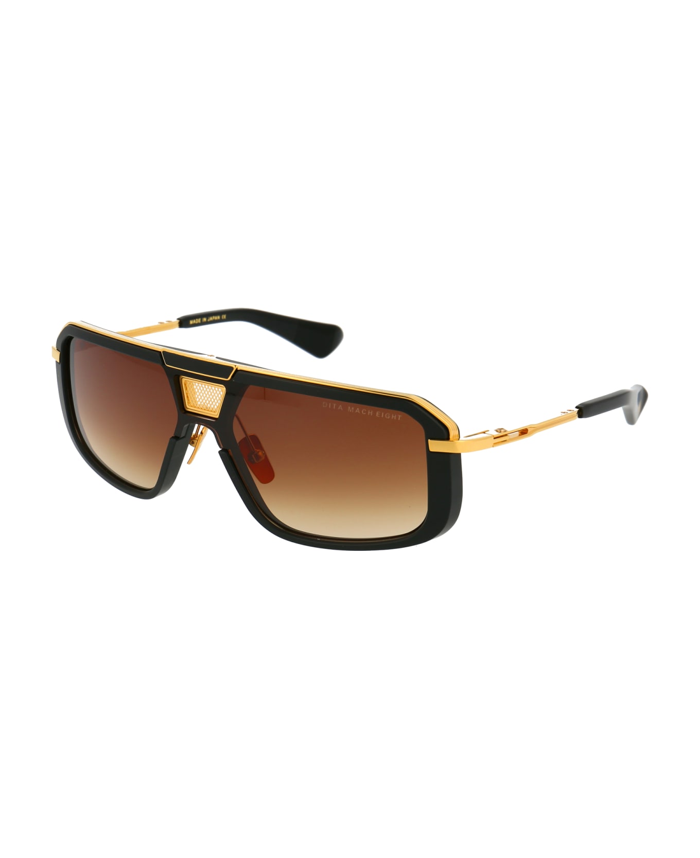 Dita Mach-eight Sunglasses - Matte Black - Yellow Gold