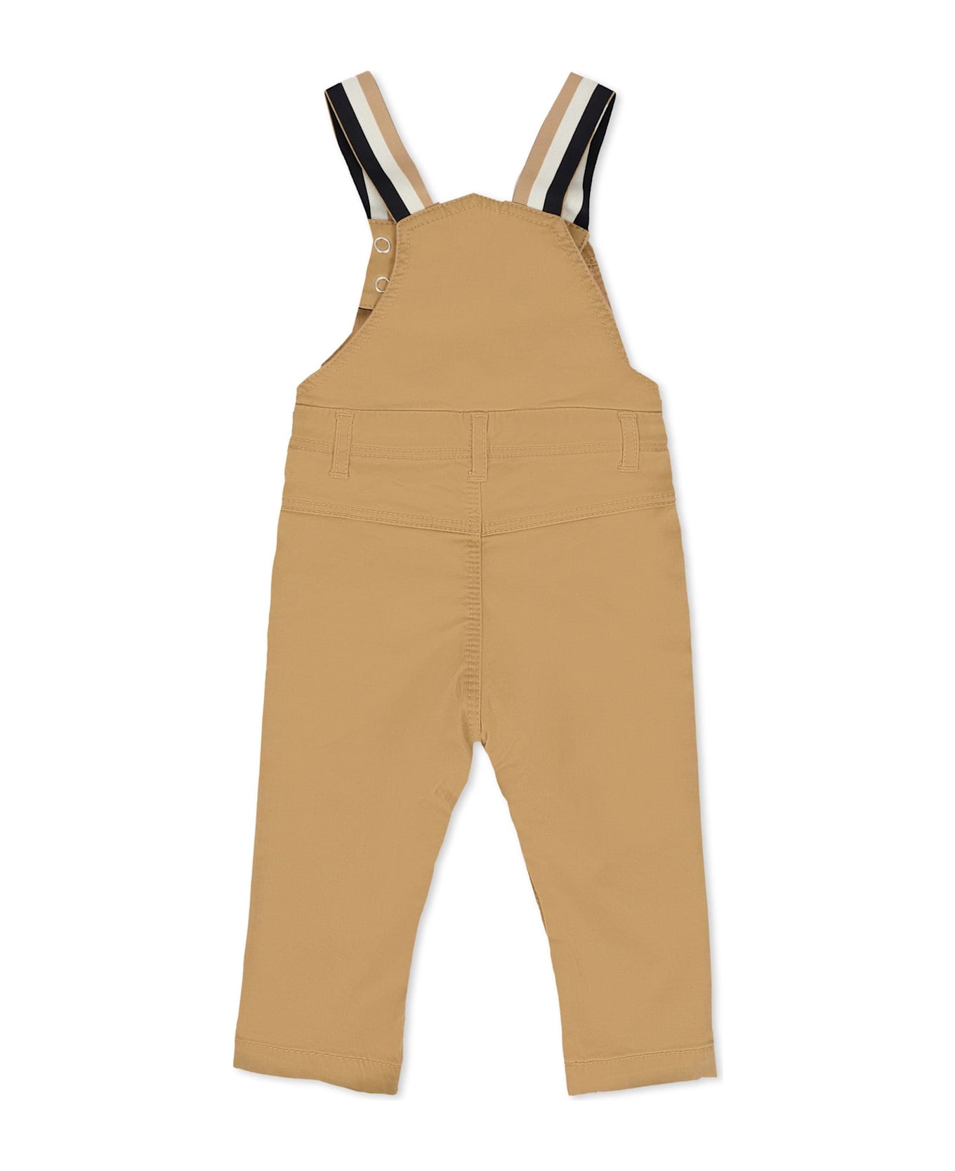 Hugo Boss Beige Dungarees For Baby Boy With Patch - Beige