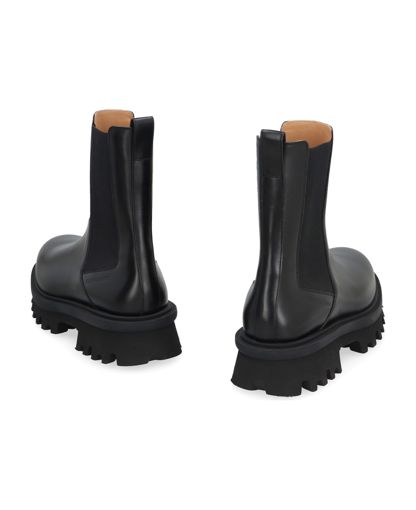 Ferragamo Leather Chelsea Boots - black