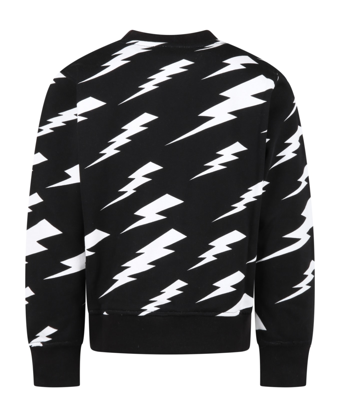 Neil Barrett Black Sweatshirt Fot Boy With Logo - Nero Black ニットウェア＆スウェットシャツ