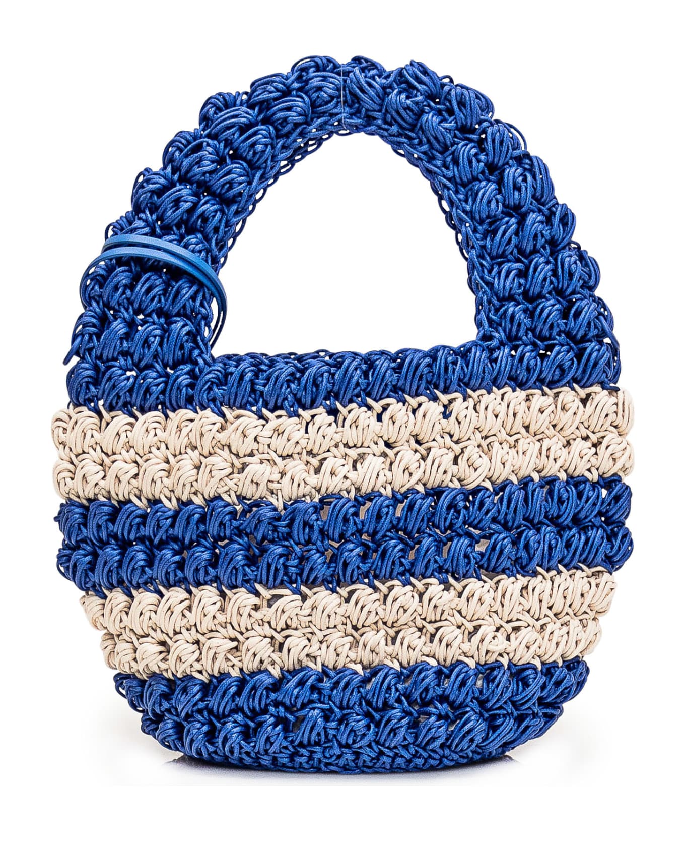 J.W. Anderson Popcorn Basket Bag - BLUE/OFF WHITE