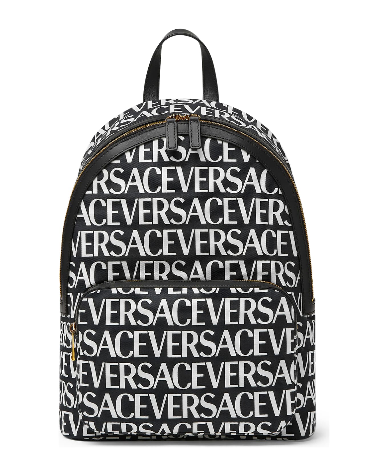 Versace Backpack - V Black White Versace Gold