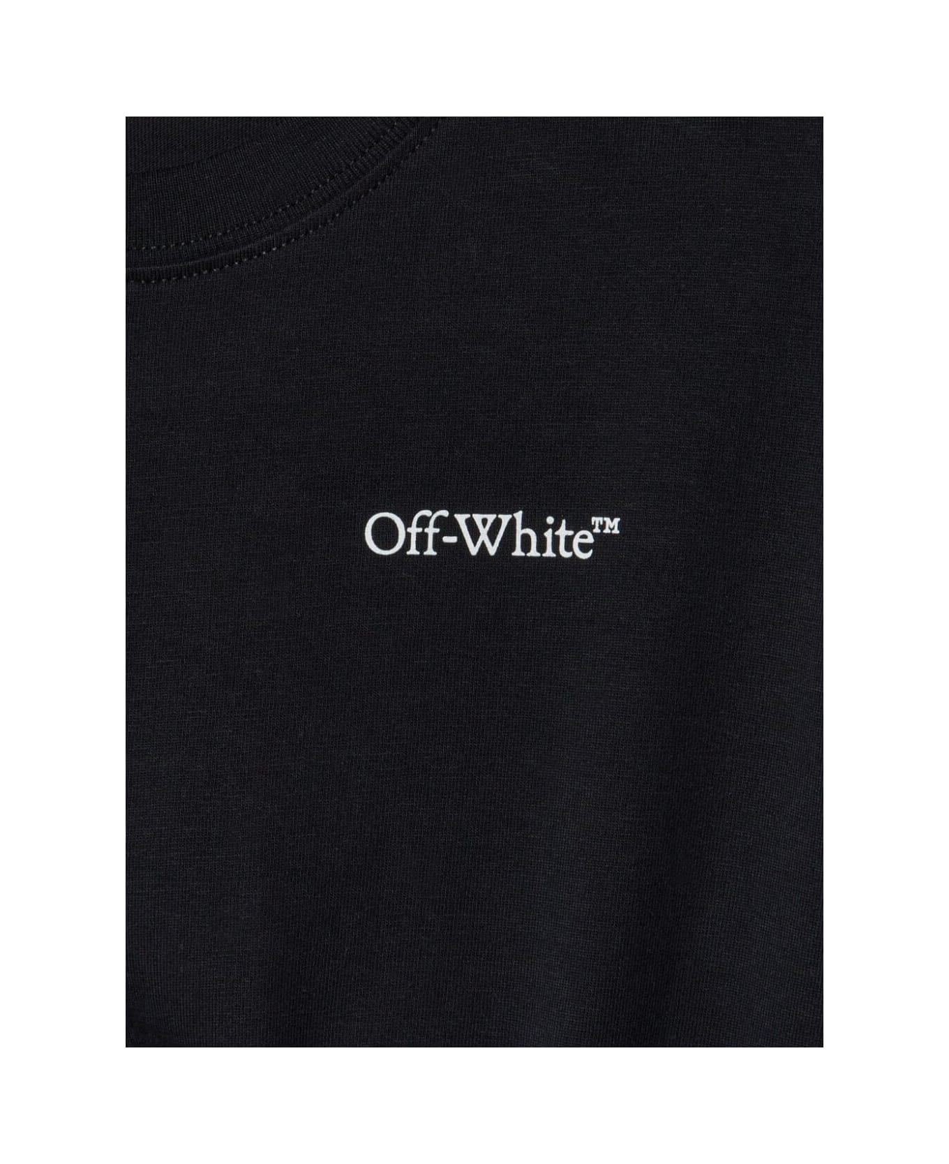 Off-White Bookish Logoband Crop Tee Ss - Black White Tシャツ＆ポロシャツ