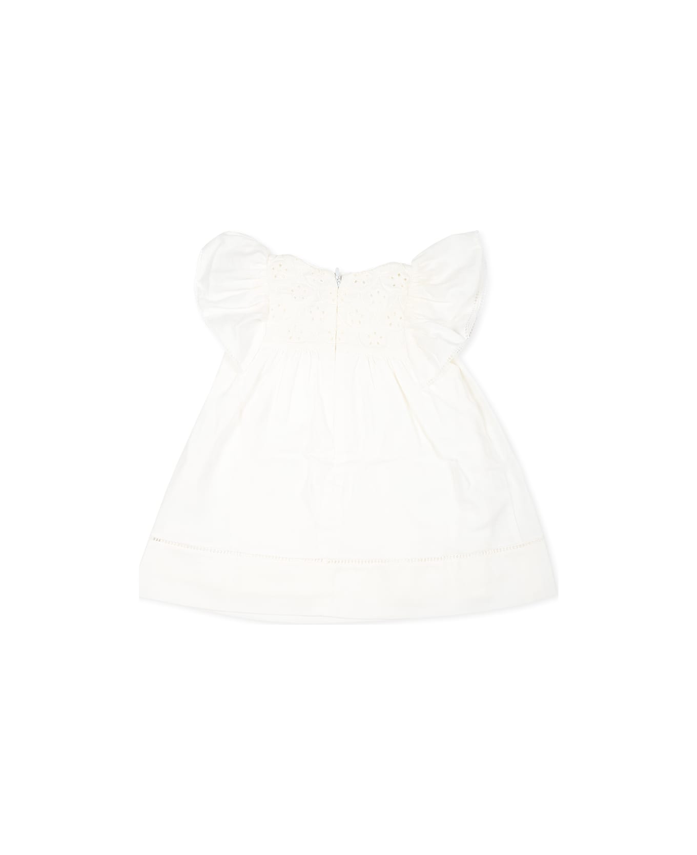 Chloé White Suit For Baby Girl With Logo - Ivory